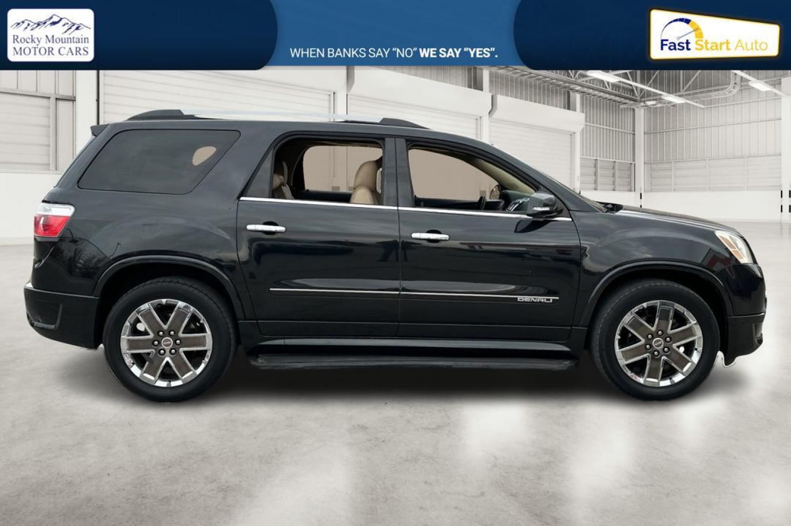 2012 Black GMC Acadia Denali FWD (1GKKRTED4CJ) with an 3.6L V6 DOHC 24V engine, 6-Speed Automatic transmission, located at 344 S Washington Blvd, Ogden, UT, 84404, (801) 399-1799, 41.255482, -111.970848 - Photo#1