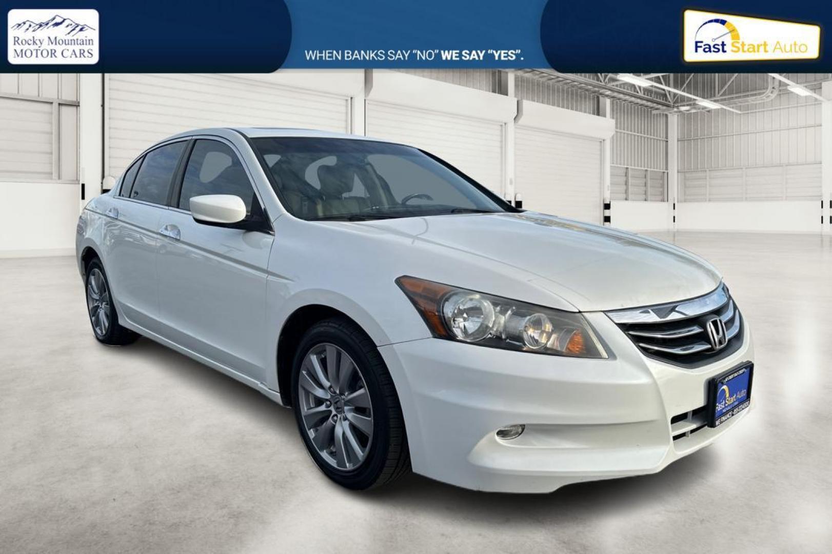 2012 White Honda Accord EX-L V6 Sedan AT (1HGCP3F88CA) with an 3.5L V6 SOHC 24V engine, 5-Speed Automatic transmission, located at 344 S Washington Blvd, Ogden, UT, 84404, (801) 399-1799, 41.255482, -111.970848 - Photo#0