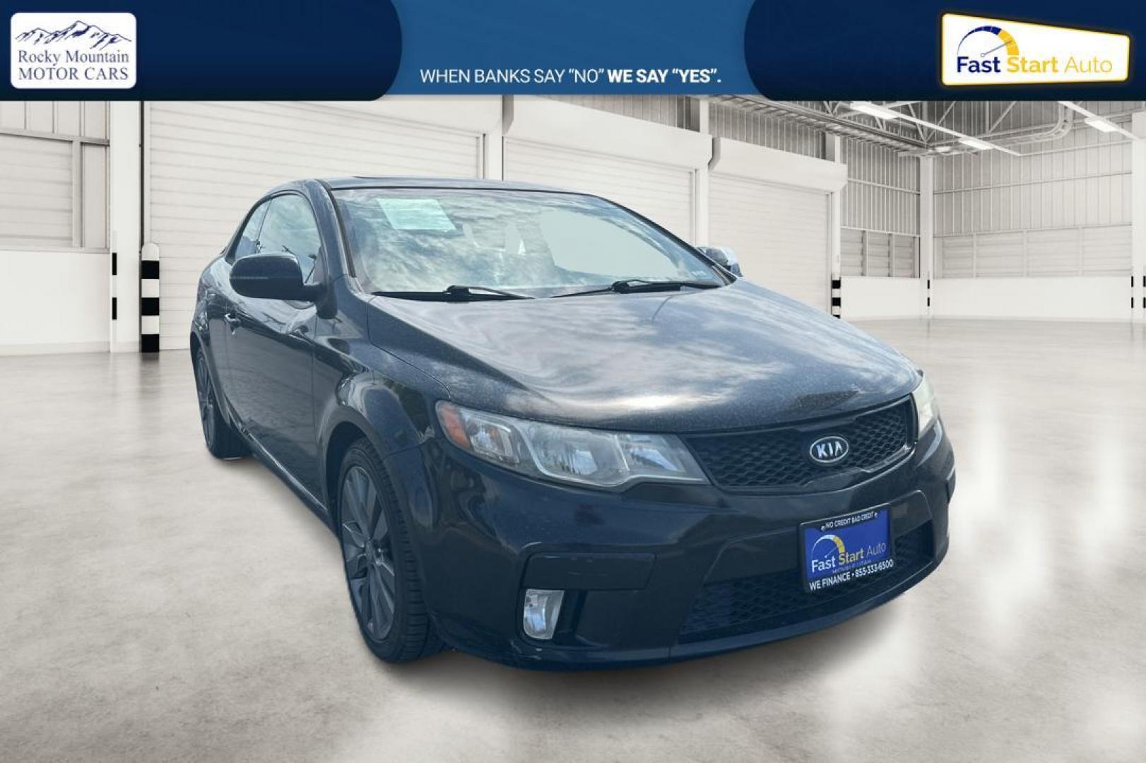 2012 Black Kia Forte Koup SX (KNAFW6A34C5) with an 2.4L L4 DOHC 16V engine, Automatic, 6-Spd w/Overdrive and Sportmatic transmission, located at 7755 State Street, Midvale, UT, 84047, (801) 753-9063, 40.610329, -111.892159 - Photo#0