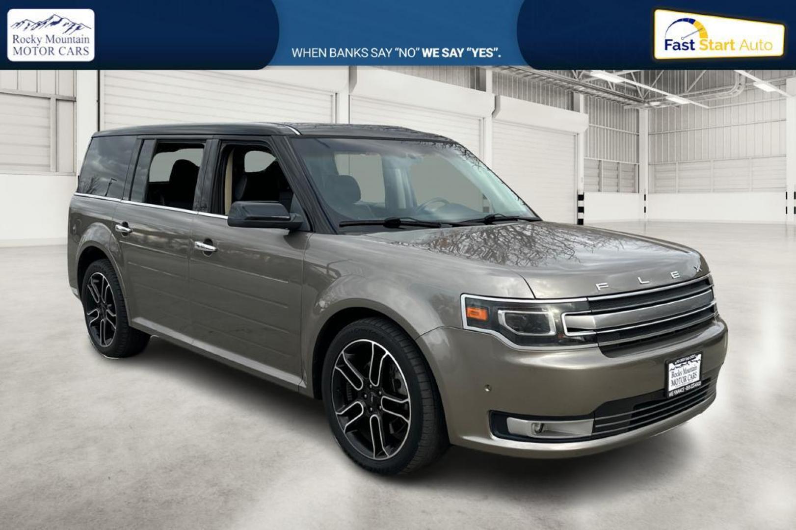 2013 Gray Ford Flex Limited AWD (2FMHK6DT0DB) with an 3.5L V6 DOHC 24V engine, 6-Speed Automatic Overdrive transmission, located at 344 S Washington Blvd, Ogden, UT, 84404, (801) 399-1799, 41.255482, -111.970848 - Photo#0