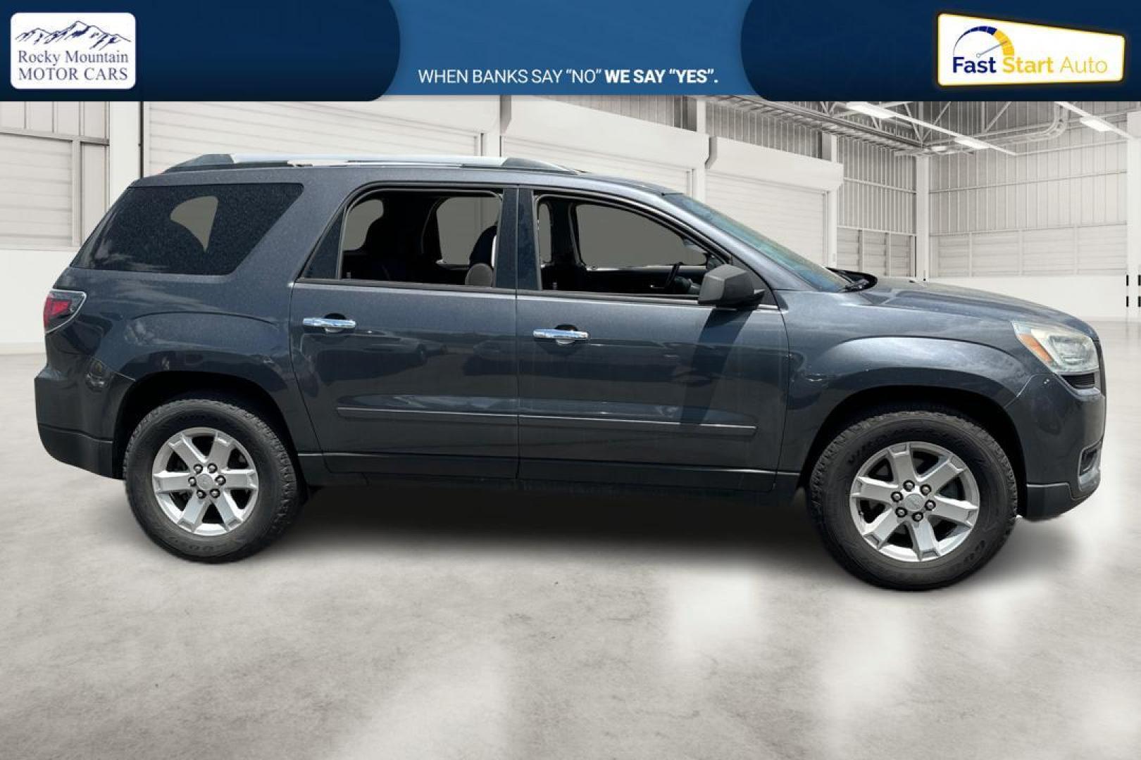 2013 Gray GMC Acadia SLE-1 FWD (1GKKRNED5DJ) with an 3.6L V6 DOHC 24V engine, 6-Speed Automatic transmission, located at 767 S State Road, Pleasant Grove, UT, 84062, (801) 785-1058, 40.354839, -111.736687 - Photo#1