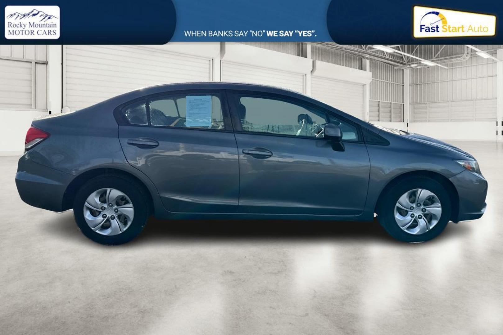 2013 Gray Honda Civic LX Sedan 5-Speed AT (19XFB2F51DE) with an 1.8L L4 SOHC 16V engine, 5-Speed Automatic transmission, located at 7755 State Street, Midvale, UT, 84047, (801) 753-9063, 40.610329, -111.892159 - Photo#1