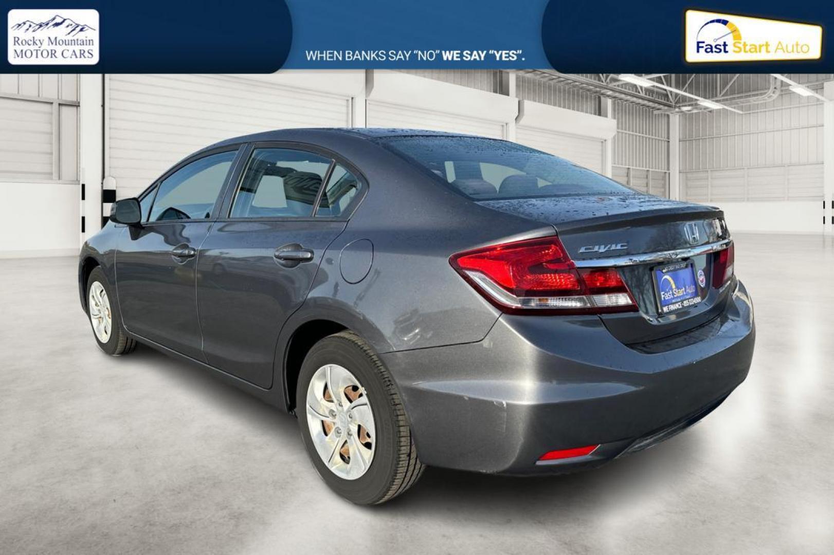 2013 Gray Honda Civic LX Sedan 5-Speed AT (19XFB2F51DE) with an 1.8L L4 SOHC 16V engine, 5-Speed Automatic transmission, located at 7755 State Street, Midvale, UT, 84047, (801) 753-9063, 40.610329, -111.892159 - Photo#5