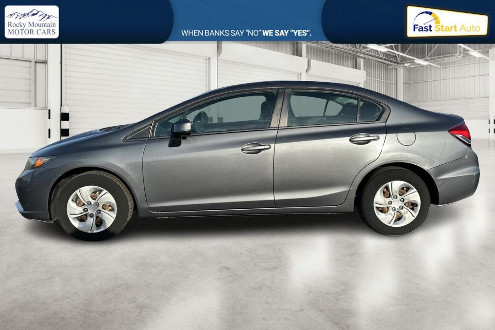 2013 Gray Honda Civic LX Sedan 5-Speed AT (19XFB2F51DE) with an 1.8L L4 SOHC 16V engine, 5-Speed Automatic transmission, located at 7755 State Street, Midvale, UT, 84047, (801) 753-9063, 40.610329, -111.892159 - Photo#6