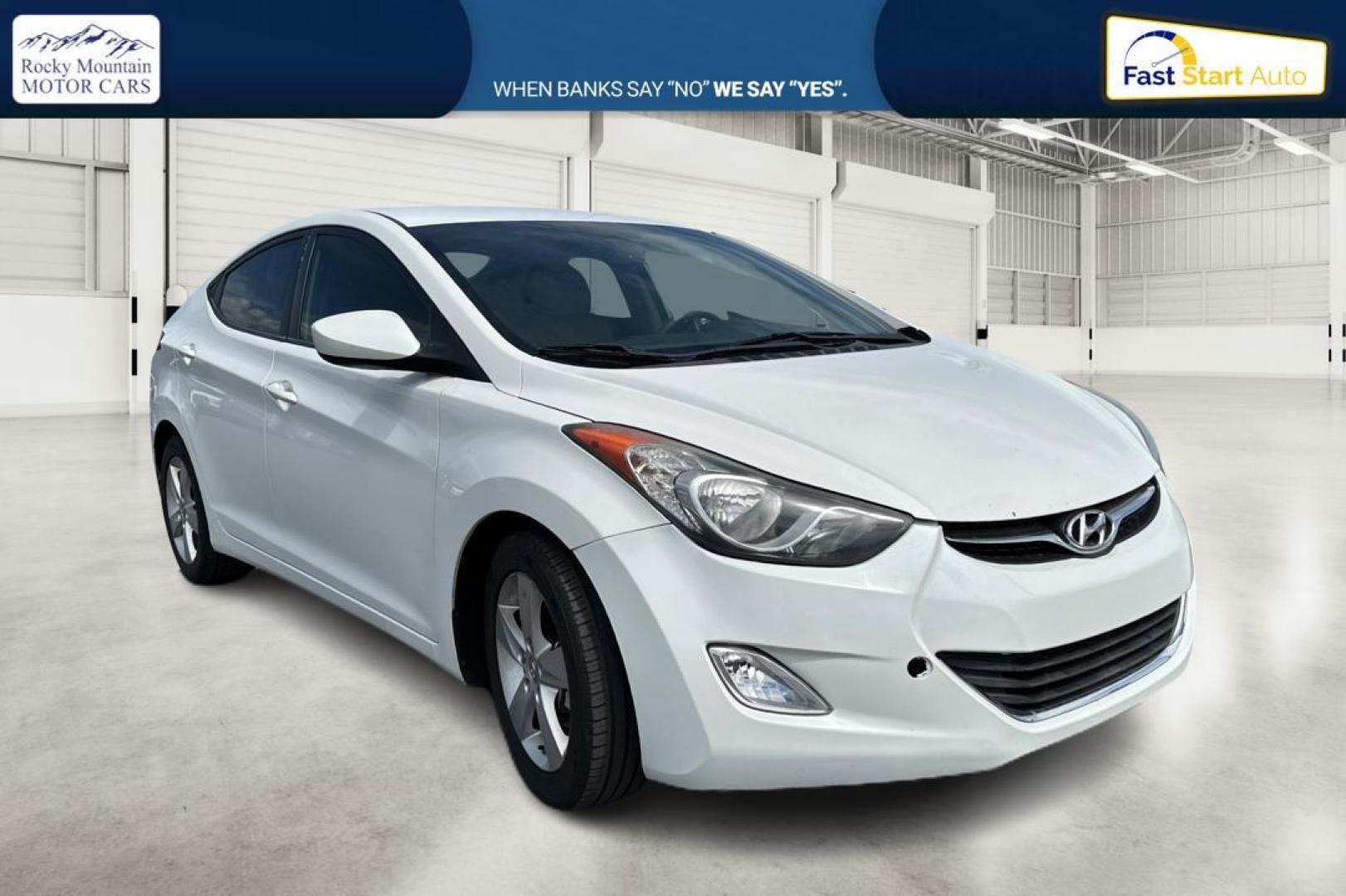2013 White Hyundai Elantra Limited (5NPDH4AEXDH) with an 1.8L L4 DOHC 16V engine, 6-Speed Automatic transmission, located at 7755 State Street, Midvale, UT, 84047, (801) 753-9063, 40.610329, -111.892159 - Photo#0