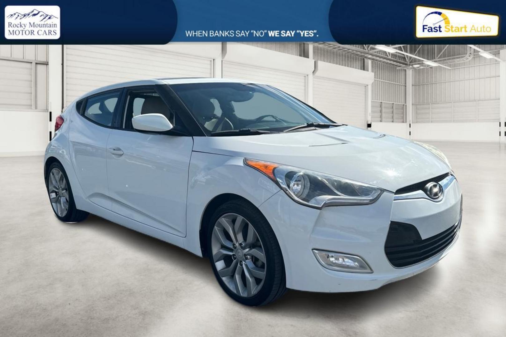 2013 White Hyundai Veloster Base (KMHTC6AD4DU) with an 1.6L L4 DOHC 16V engine, Auto, 6-Spd EcoShft DCT transmission, located at 7755 State Street, Midvale, UT, 84047, (801) 753-9063, 40.610329, -111.892159 - Photo#0