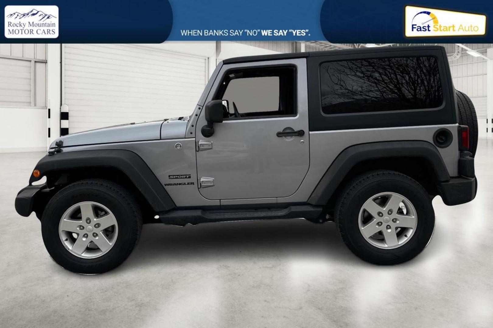 2013 Silver Jeep Wrangler Sport 4WD (1C4GJWAG0DL) with an 3.6L V6 DOHC 24V FFV engine, Automatic, 5-Spd transmission, located at 767 S State Road, Pleasant Grove, UT, 84062, (801) 785-1058, 40.354839, -111.736687 - Photo#6