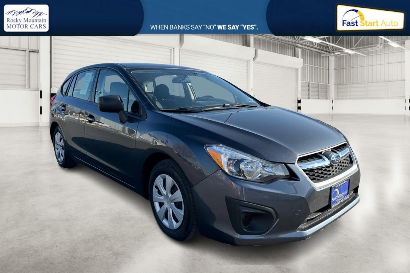 2013 Gray Subaru Impreza Base 5-Door (JF1GPAA63DG) with an 2.0L H4 DOHC 16V engine, Continuously Variable Transmission transmission, located at 7755 State Street, Midvale, UT, 84047, (801) 753-9063, 40.610329, -111.892159 - Photo#0