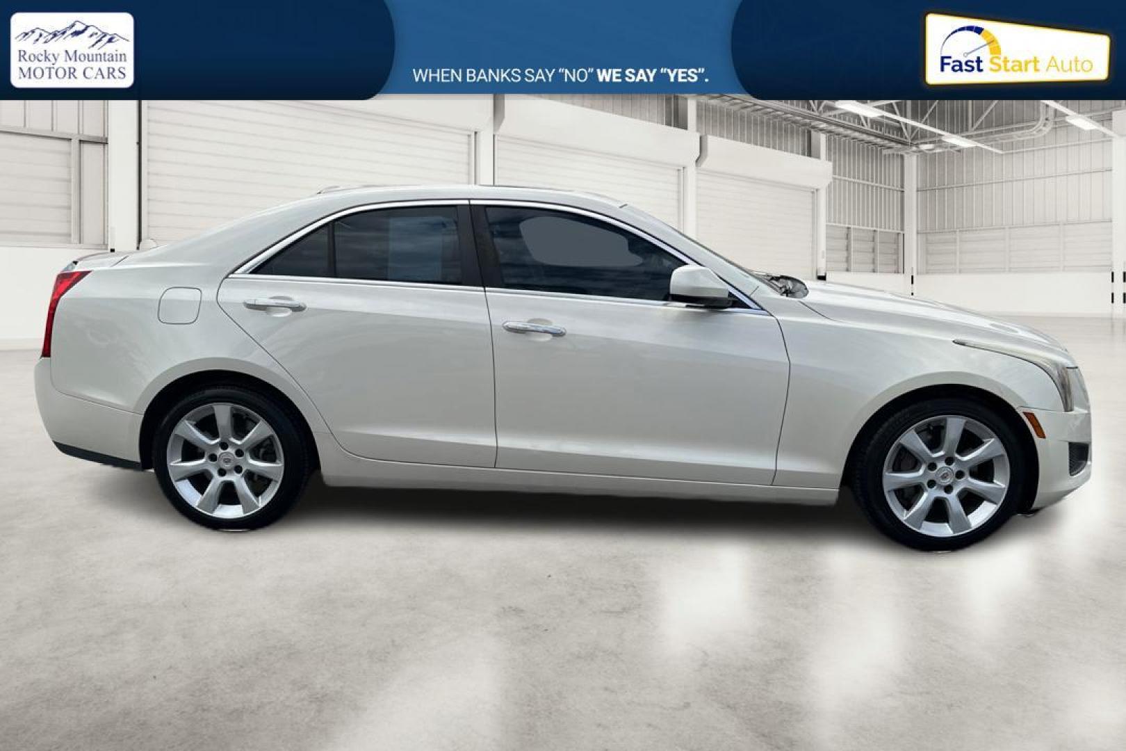 2014 White Cadillac ATS 2.0L Base RWD (1G6AA5RX2E0) with an 2.0L L4 DOHC 16V engine, Automatic, 6-Spd transmission, located at 7755 State Street, Midvale, UT, 84047, (801) 753-9063, 40.610329, -111.892159 - Photo#1