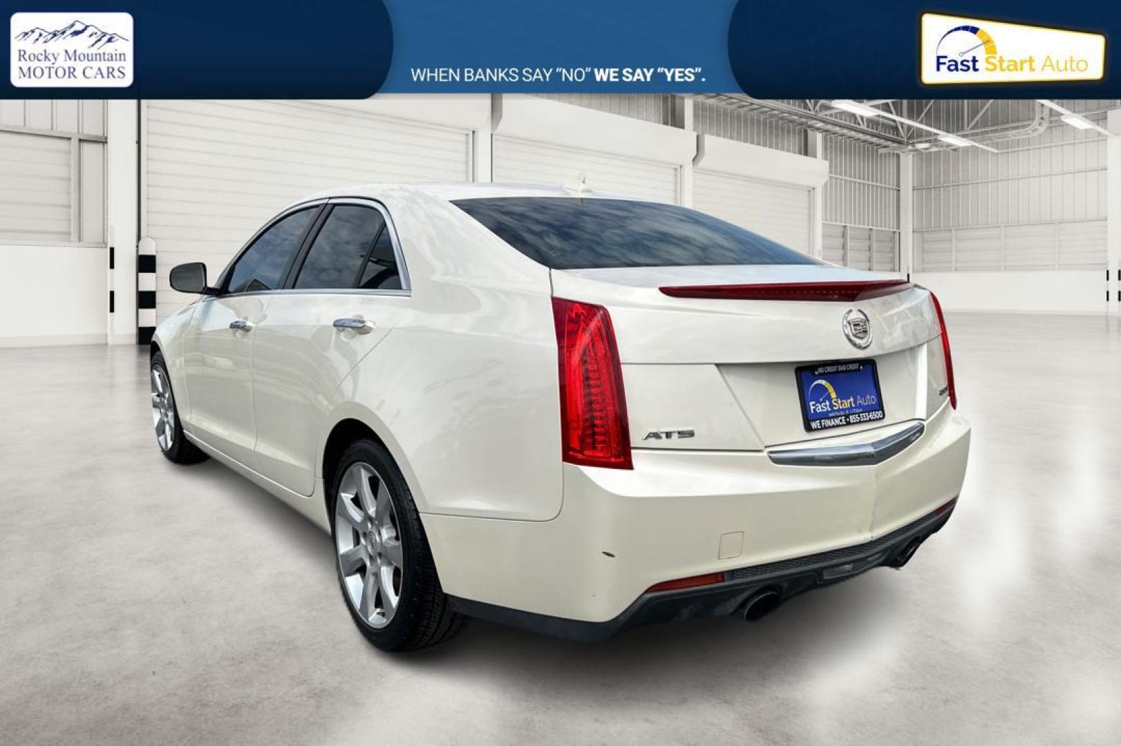 2014 White Cadillac ATS 2.0L Base RWD (1G6AA5RX2E0) with an 2.0L L4 DOHC 16V engine, Automatic, 6-Spd transmission, located at 7755 State Street, Midvale, UT, 84047, (801) 753-9063, 40.610329, -111.892159 - Photo#4