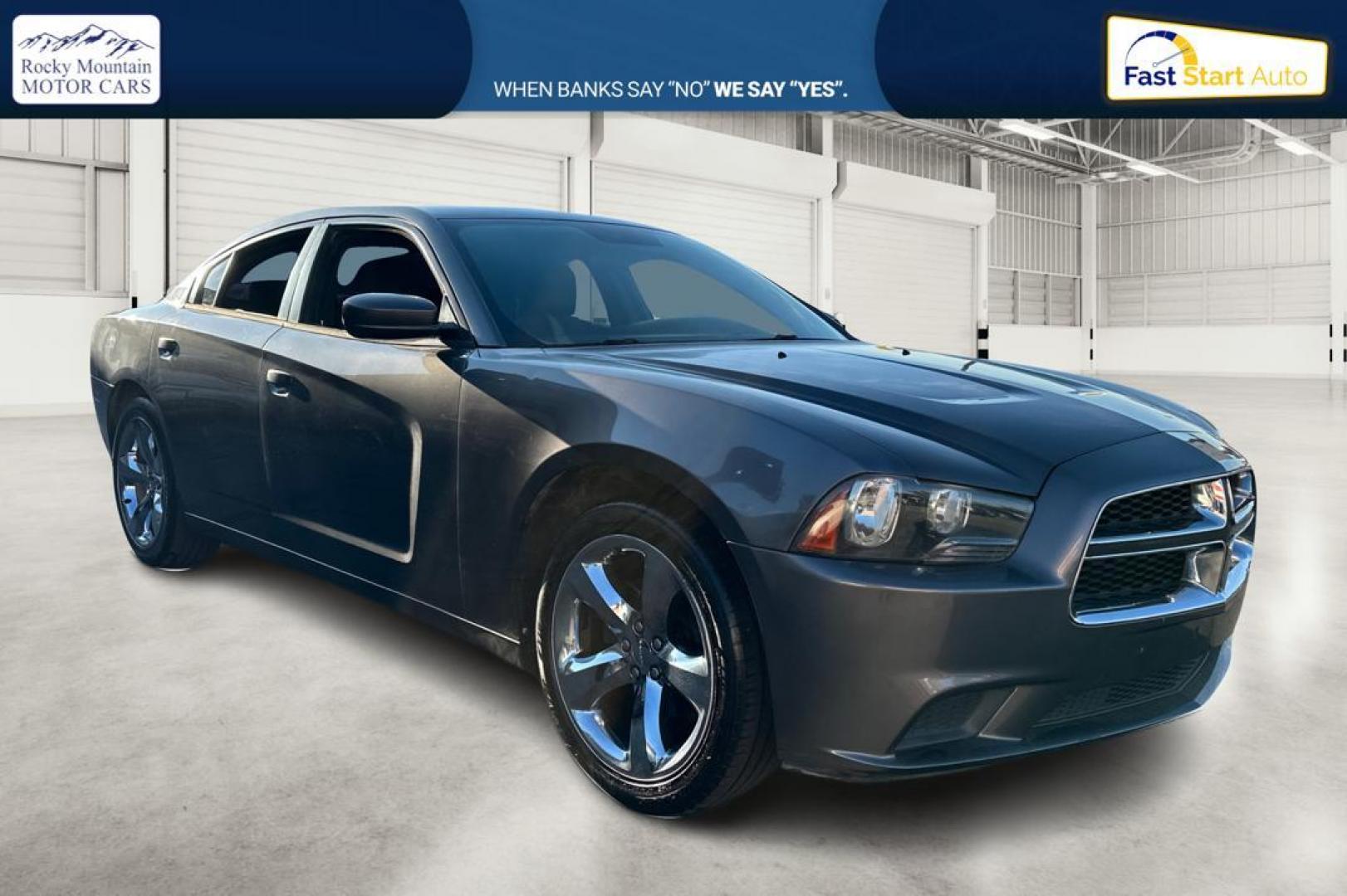 2014 Gray Dodge Charger SE (2C3CDXBG4EH) with an 3.6L V6 DOHC 24V engine, 5-Speed Automatic transmission, located at 767 S State Road, Pleasant Grove, UT, 84062, (801) 785-1058, 40.354839, -111.736687 - Photo#0