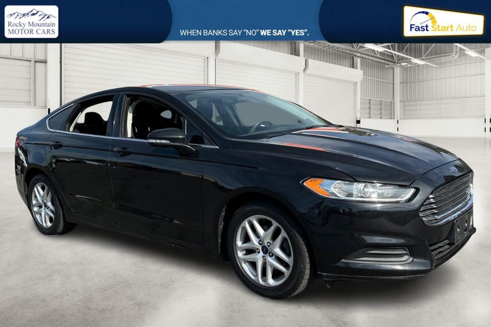 2014 Black Ford Fusion SE (3FA6P0HD1ER) with an 1.5L L4 DOHC 16V engine, Automatic, 6-Spd transmission, located at 767 S State Road, Pleasant Grove, UT, 84062, (801) 785-1058, 40.354839, -111.736687 - Photo#0