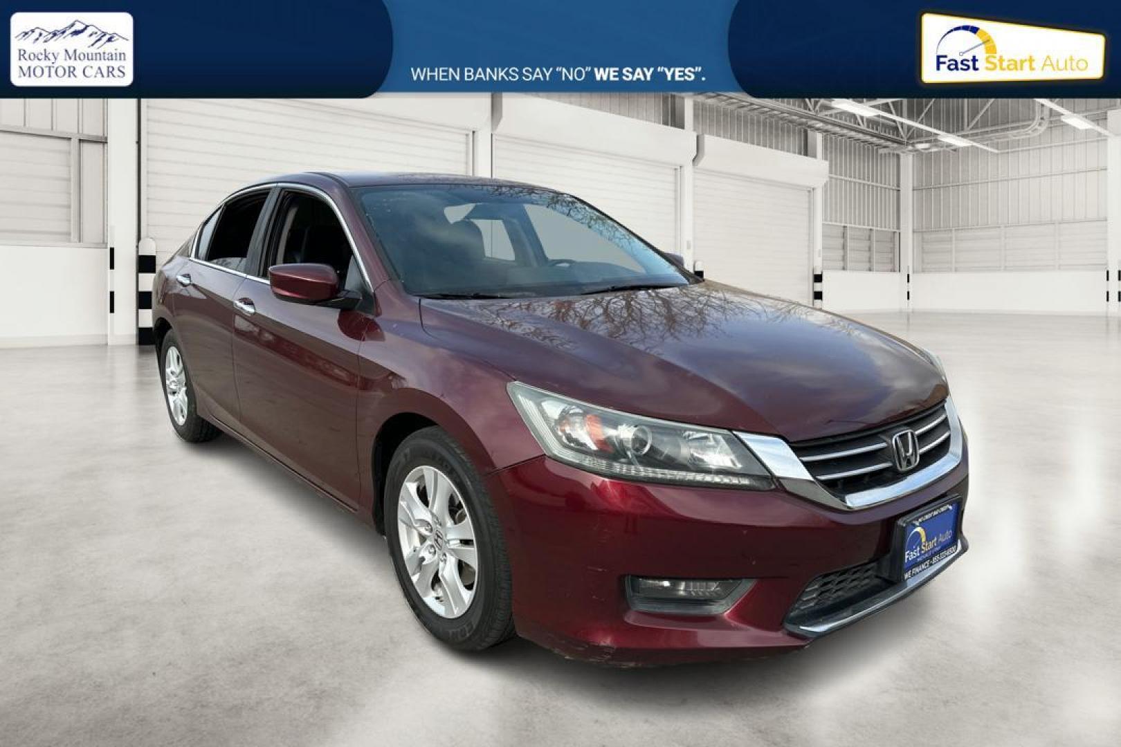 2014 Red Honda Accord Sport Sedan CVT (1HGCR2F5XEA) with an 2.4L L4 DOHC 16V engine, Continuously Variable Transmission transmission, located at 7755 State Street, Midvale, UT, 84047, (801) 753-9063, 40.610329, -111.892159 - Photo#0