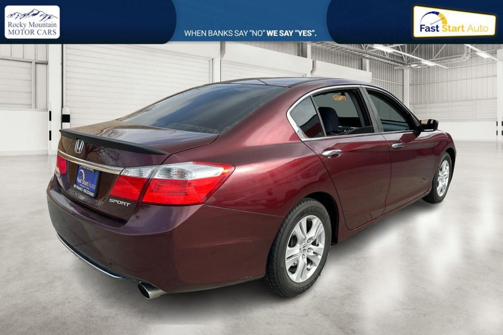 2014 Red Honda Accord Sport Sedan CVT (1HGCR2F5XEA) with an 2.4L L4 DOHC 16V engine, Continuously Variable Transmission transmission, located at 7755 State Street, Midvale, UT, 84047, (801) 753-9063, 40.610329, -111.892159 - Photo#2