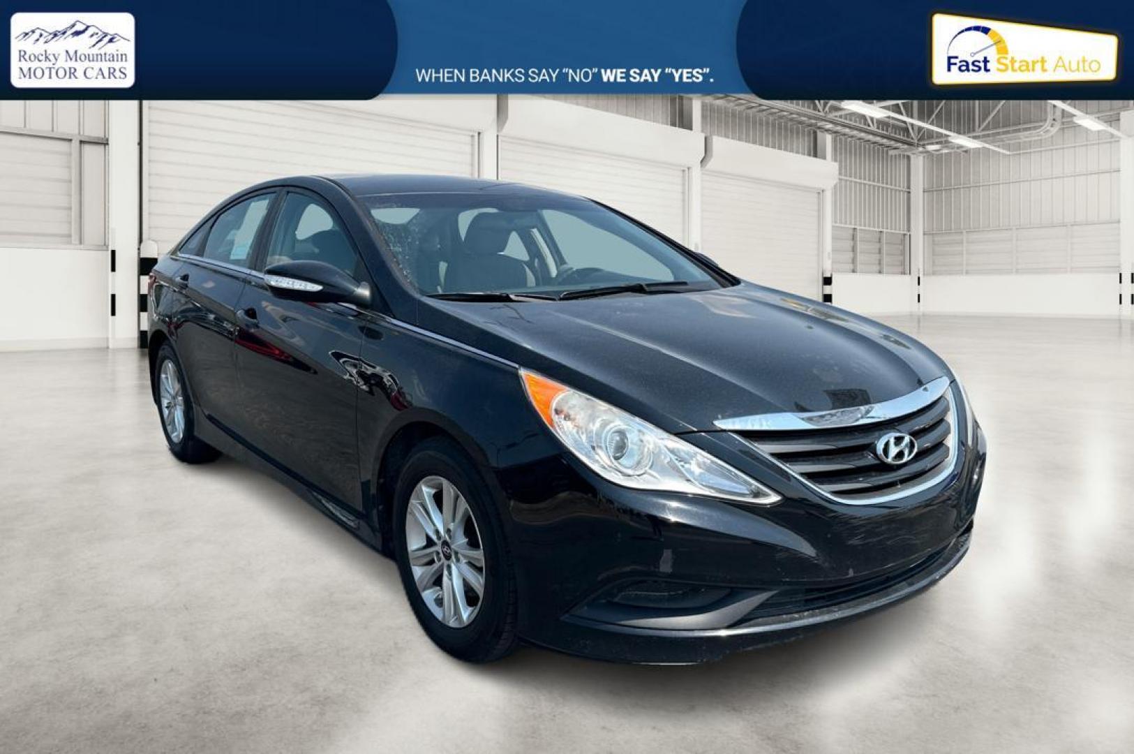 2014 Black Hyundai Sonata GLS (5NPEB4AC6EH) with an 2.4L L4 DOHC 16V engine, 6-Speed Automatic transmission, located at 344 S Washington Blvd, Ogden, UT, 84404, (801) 399-1799, 41.255482, -111.970848 - Photo#0