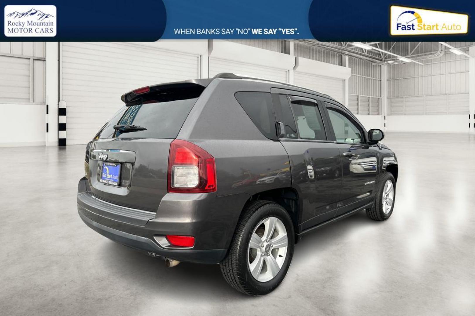 2014 Gray Jeep Compass Sport 4WD (1C4NJDBB3ED) with an 2.4L L4 DOHC 16V engine, Auto, 6-Spd AutoStick transmission, located at 7755 State Street, Midvale, UT, 84047, (801) 753-9063, 40.610329, -111.892159 - Photo#2