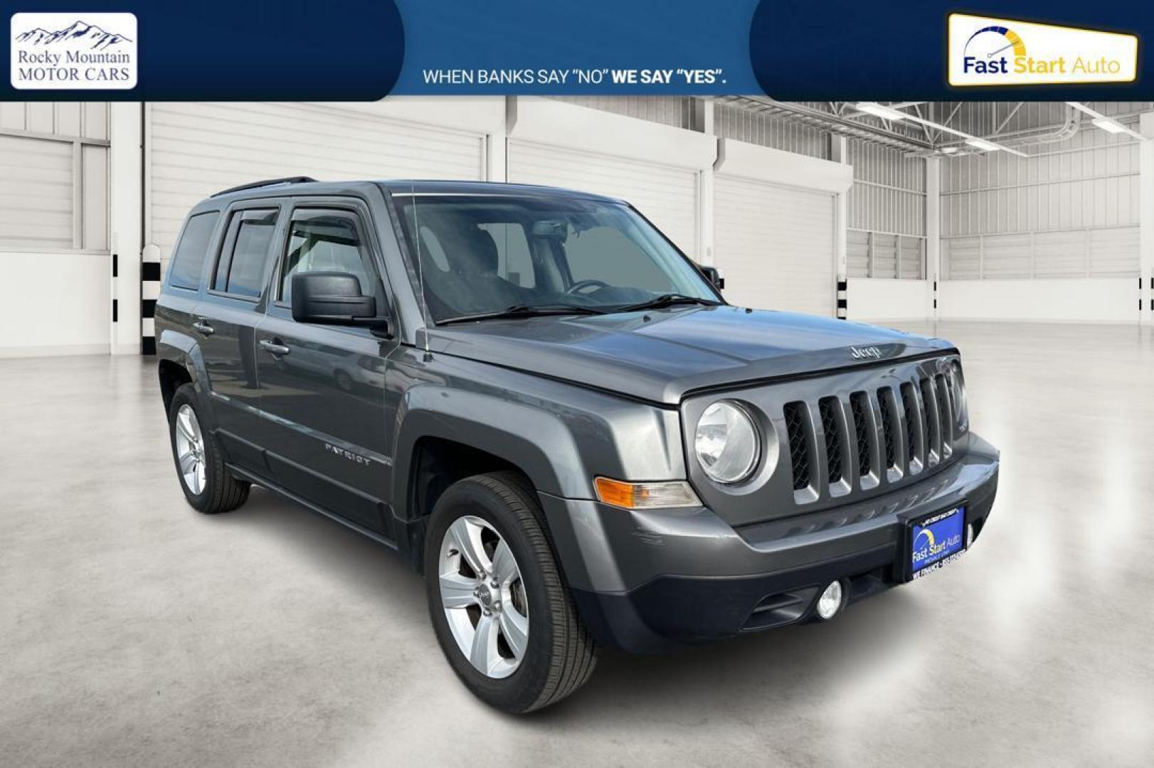 2014 Gray Jeep Patriot Latitude 2WD (1C4NJPFA4ED) with an 2.0L L4 DOHC 16V engine, Automatic, 6-Spd w/AutoStick transmission, located at 7755 State Street, Midvale, UT, 84047, (801) 753-9063, 40.610329, -111.892159 - Photo#0