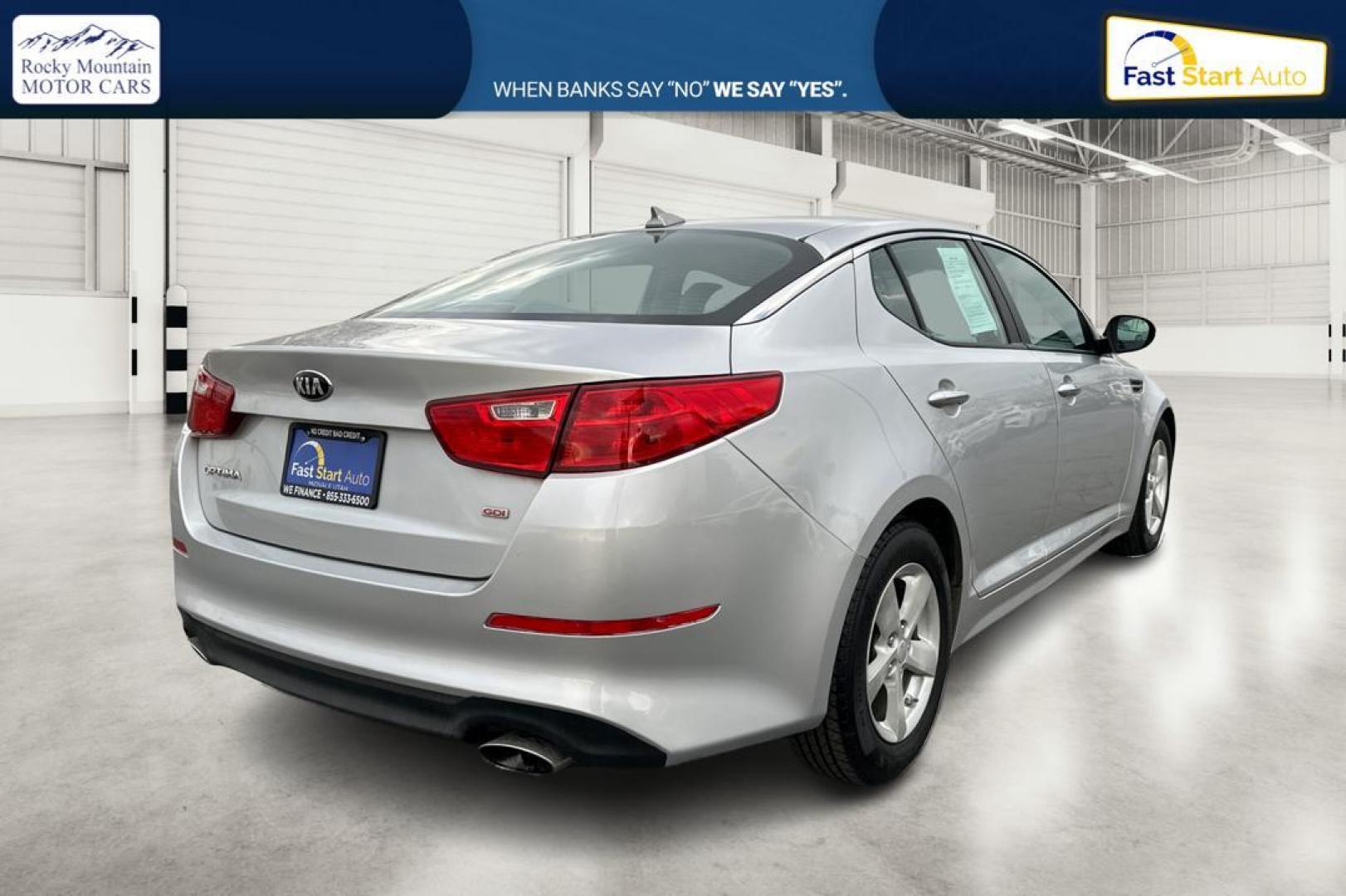 2014 Silver Kia Optima LX (KNAGM4A71E5) with an 2.4L L4 DOHC 16V engine, 6-Speed Automatic transmission, located at 7755 State Street, Midvale, UT, 84047, (801) 753-9063, 40.610329, -111.892159 - Photo#2