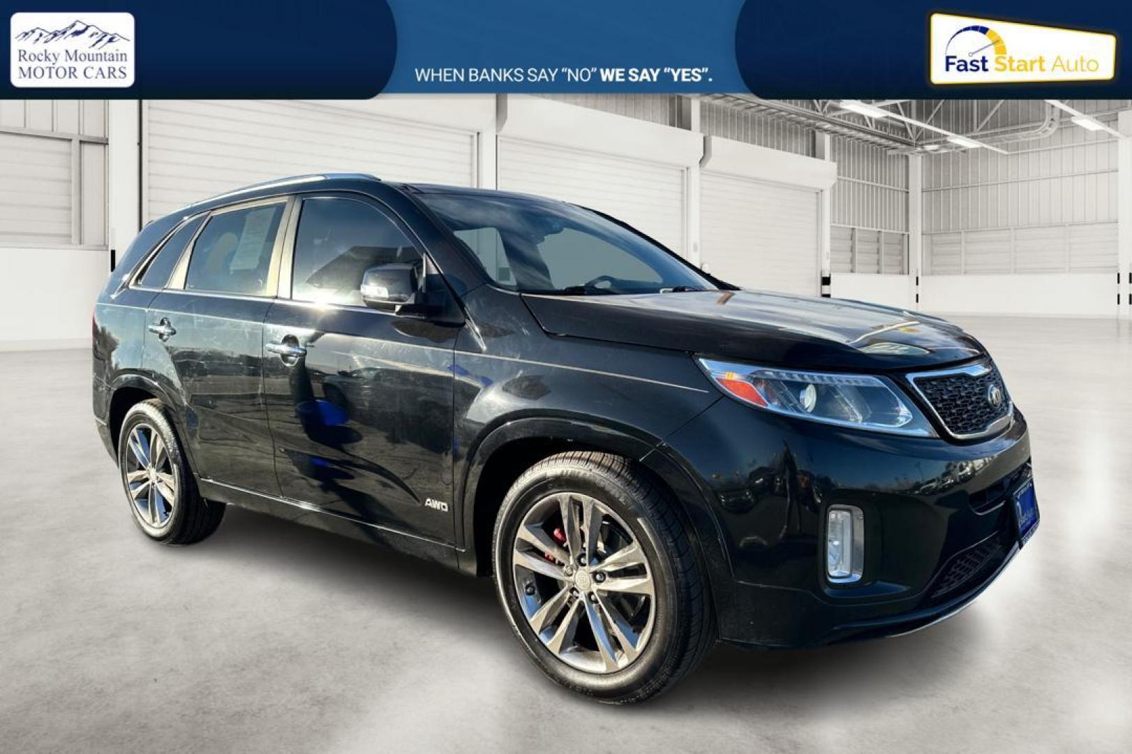 2014 Black Kia Sorento SX V6 AWD (5XYKWDA7XEG) with an 3.3L V6 DOHC 24V engine, 6-Speed Automatic transmission, located at 7755 State Street, Midvale, UT, 84047, (801) 753-9063, 40.610329, -111.892159 - Photo#0