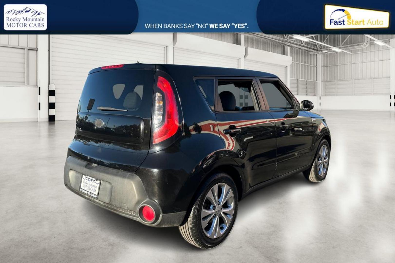 2014 Black Kia Soul + (KNDJP3A58E7) with an 2.0L L4 DOHC 16V engine, 6-Speed Automatic transmission, located at 767 S State Road, Pleasant Grove, UT, 84062, (801) 785-1058, 40.354839, -111.736687 - Photo#2