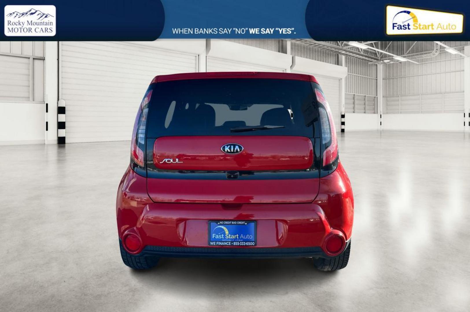 2014 Red Kia Soul ! (KNDJX3A58E7) with an 2.0L L4 DOHC 16V engine, 6-Speed Automatic transmission, located at 7755 State Street, Midvale, UT, 84047, (801) 753-9063, 40.610329, -111.892159 - Photo#4