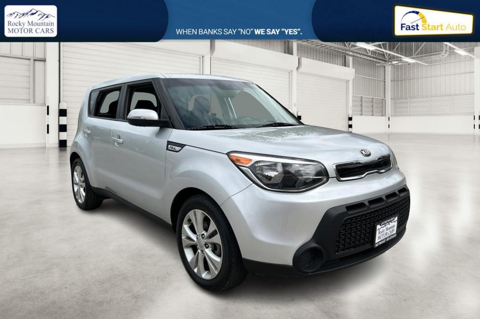 2014 Silver Kia Soul + (KNDJP3A52E7) with an 2.0L L4 DOHC 16V engine, 6-Speed Automatic transmission, located at 344 S Washington Blvd, Ogden, UT, 84404, (801) 399-1799, 41.255482, -111.970848 - Photo#0