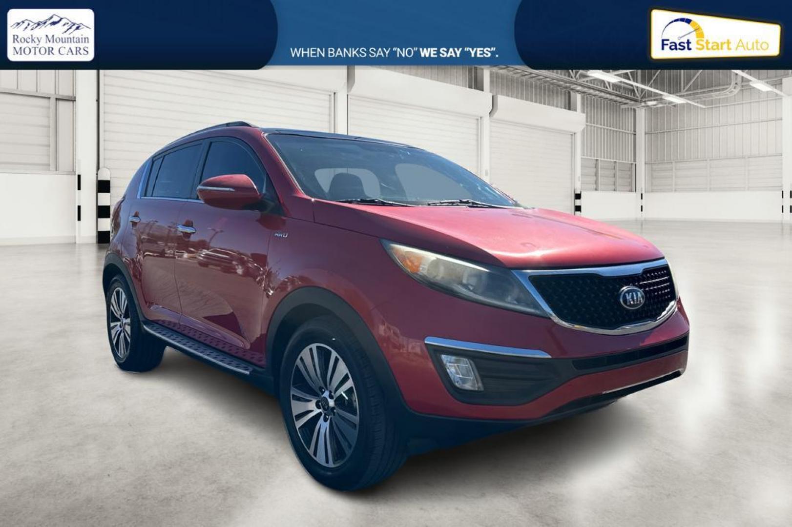 2014 Red Kia Sportage EX AWD (KNDPCCAC4E7) with an 2.4L V6 DOHC 24V engine, 6-Speed Automatic transmission, located at 7755 State Street, Midvale, UT, 84047, (801) 753-9063, 40.610329, -111.892159 - Photo#0