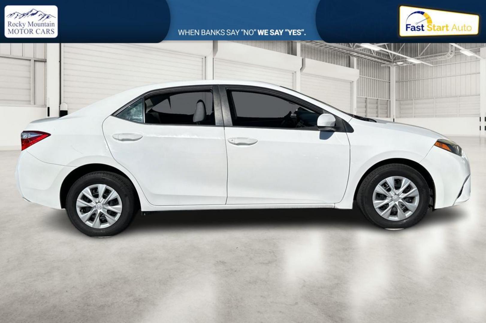 2014 White Toyota Corolla L 4-Speed AT (5YFBURHE1EP) with an 1.8L L4 DOHC 16V engine, 4-Speed Automatic transmission, located at 767 S State Road, Pleasant Grove, UT, 84062, (801) 785-1058, 40.354839, -111.736687 - Photo#1