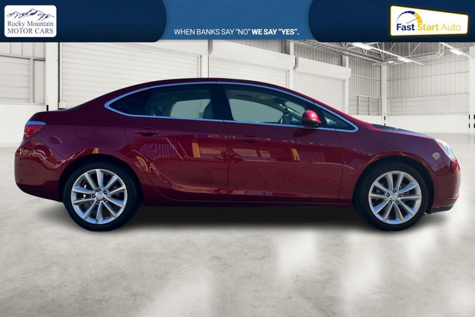 2015 Red Buick Verano Base (1G4PP5SK0F4) with an 2.4L L4 DOHC 16V FFV engine, 6-Speed Automatic transmission, located at 767 S State Road, Pleasant Grove, UT, 84062, (801) 785-1058, 40.354839, -111.736687 - Photo#1