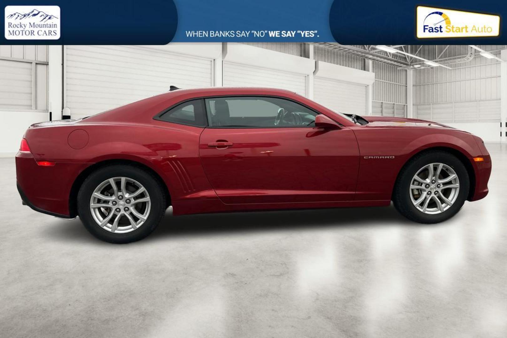 2015 Red Chevrolet Camaro 1LS Coupe (2G1FA1E33F9) with an 3.6L V6 DOHC 24V FFV engine, 6-Speed Manual transmission, located at 7755 State Street, Midvale, UT, 84047, (801) 753-9063, 40.610329, -111.892159 - Photo#1