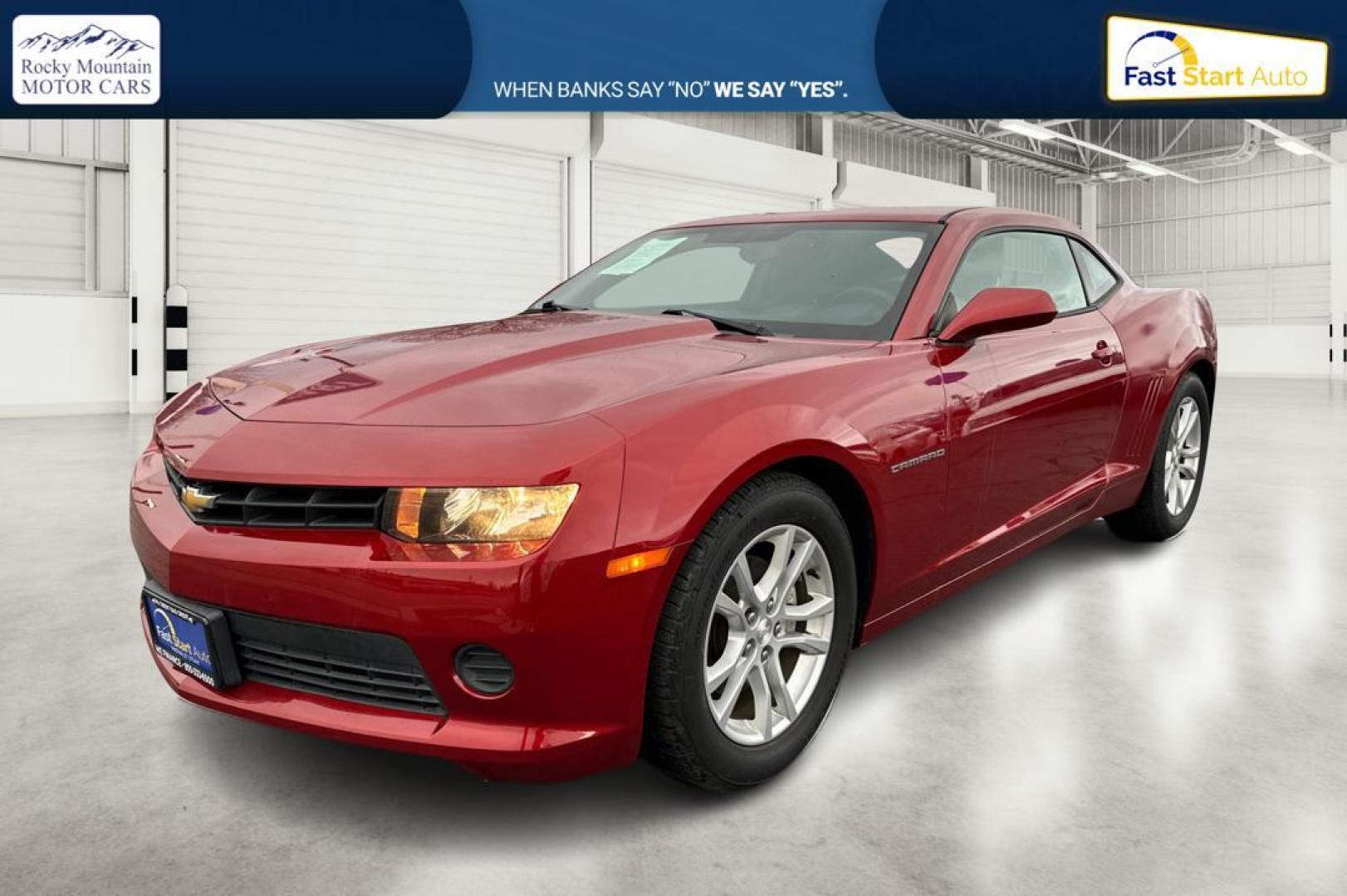 2015 Red Chevrolet Camaro 1LS Coupe (2G1FA1E33F9) with an 3.6L V6 DOHC 24V FFV engine, 6-Speed Manual transmission, located at 7755 State Street, Midvale, UT, 84047, (801) 753-9063, 40.610329, -111.892159 - Photo#8