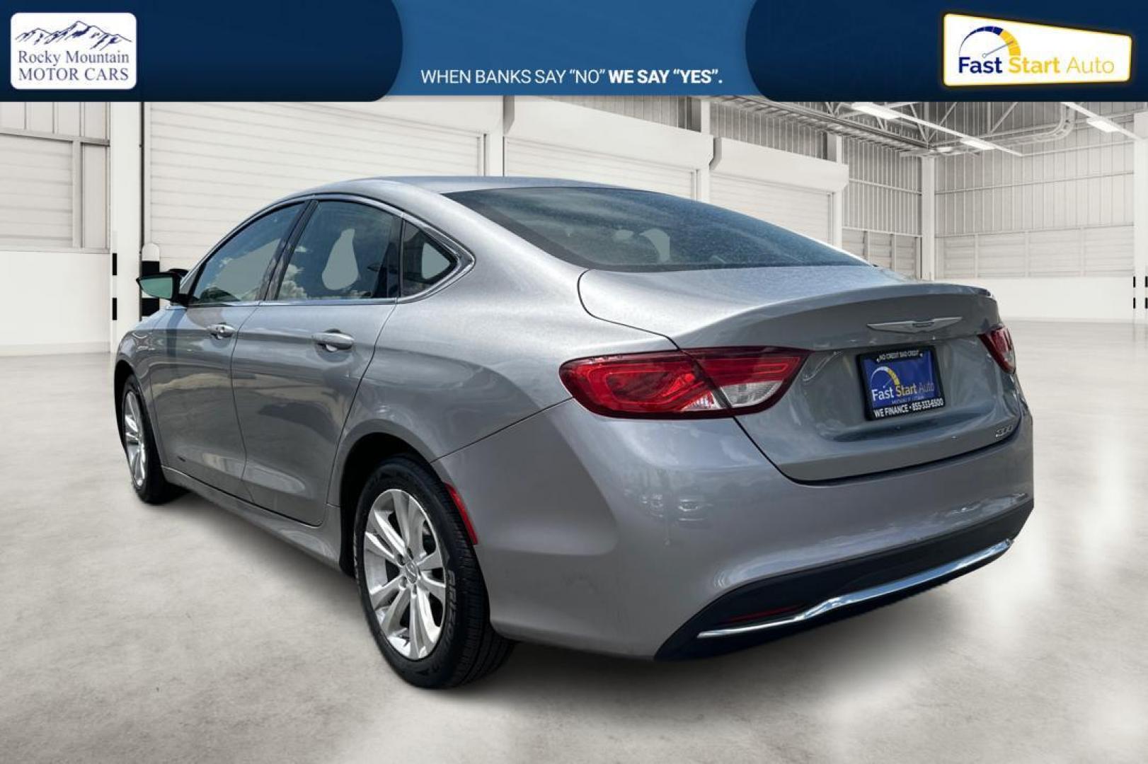 2015 Silver Chrysler 200 Limited (1C3CCCAB1FN) with an 2.4L L4 DOHC 16V engine, 9-Speed Automatic transmission, located at 7755 State Street, Midvale, UT, 84047, (801) 753-9063, 40.610329, -111.892159 - Photo#4