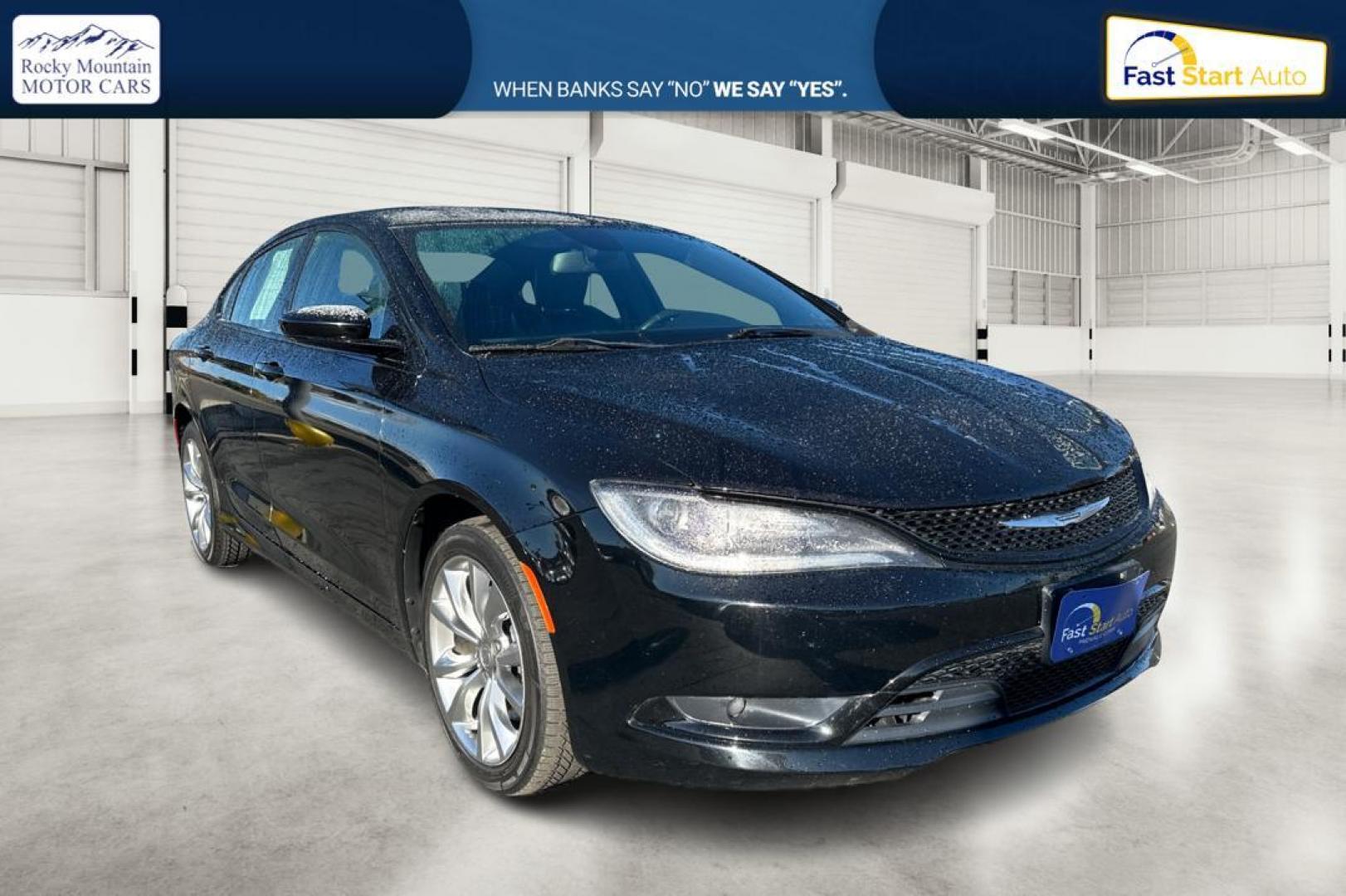 2015 Black Chrysler 200 S (1C3CCCBG6FN) with an 3.6L V6 DOHC 24V FFV engine, 9-Speed Automatic transmission, located at 7755 State Street, Midvale, UT, 84047, (801) 753-9063, 40.610329, -111.892159 - Photo#0