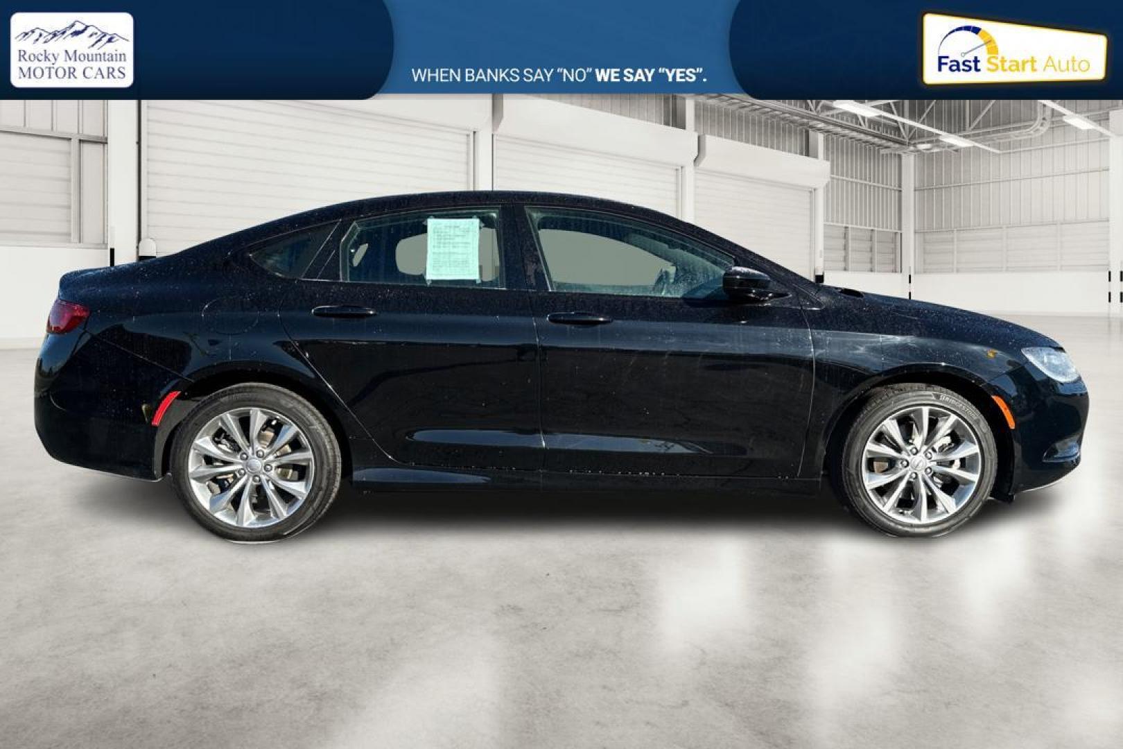 2015 Black Chrysler 200 S (1C3CCCBG6FN) with an 3.6L V6 DOHC 24V FFV engine, 9-Speed Automatic transmission, located at 7755 State Street, Midvale, UT, 84047, (801) 753-9063, 40.610329, -111.892159 - Photo#1