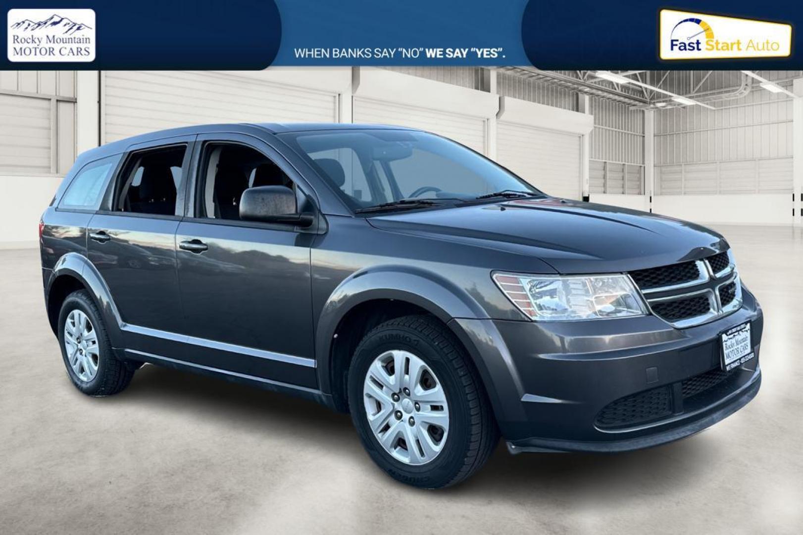 2015 Gray Dodge Journey SE (3C4PDCAB1FT) with an 2.4L L4 DOHC 16V engine, 4-Speed Automatic transmission, located at 767 S State Road, Pleasant Grove, UT, 84062, (801) 785-1058, 40.354839, -111.736687 - Photo#0