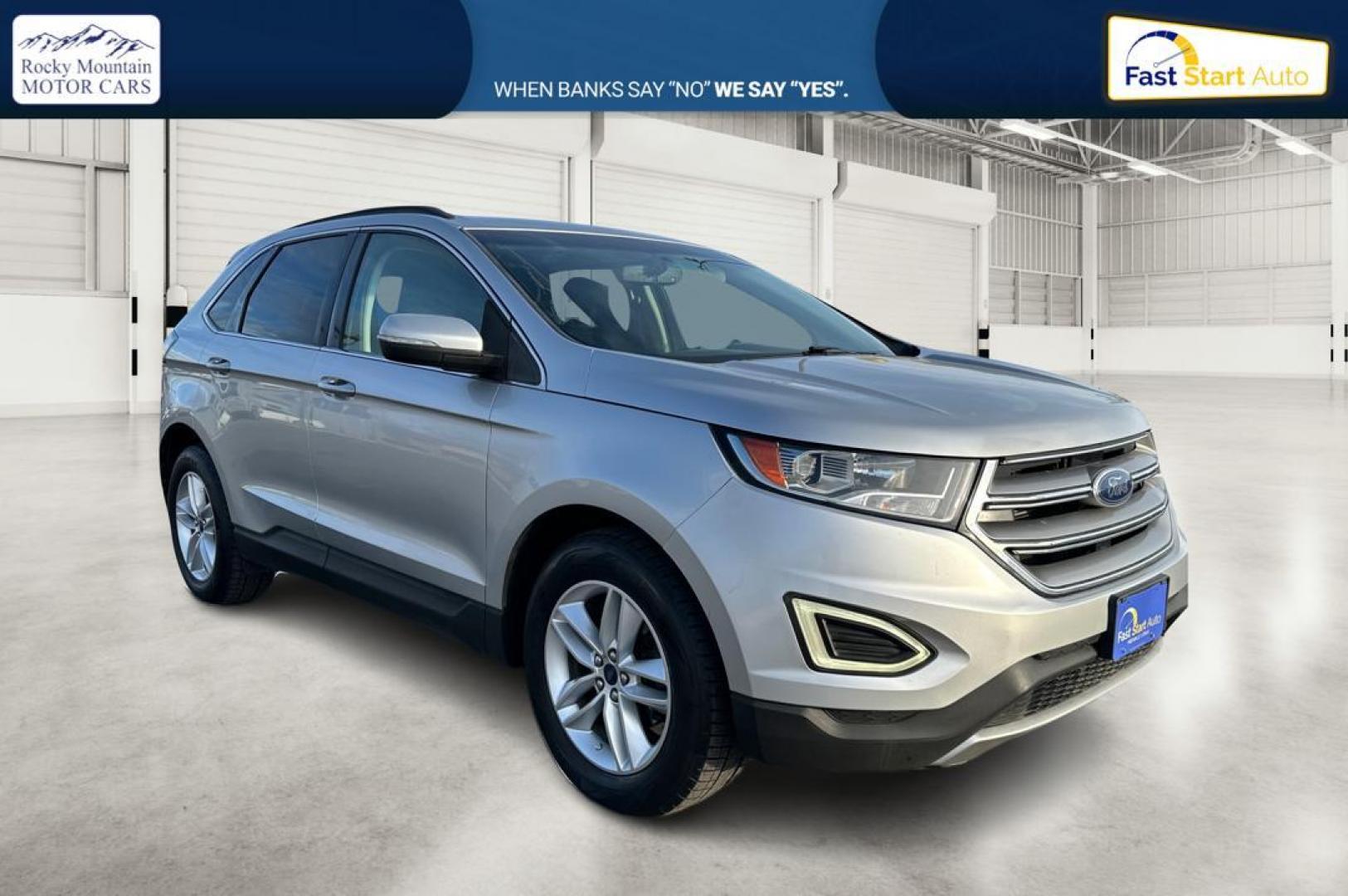 2015 Silver Ford Edge SEL FWD (2FMTK3J80FB) with an 3.5L V6 DOHC 24V engine, 6-Speed Automatic transmission, located at 7755 State Street, Midvale, UT, 84047, (801) 753-9063, 40.610329, -111.892159 - Photo#0