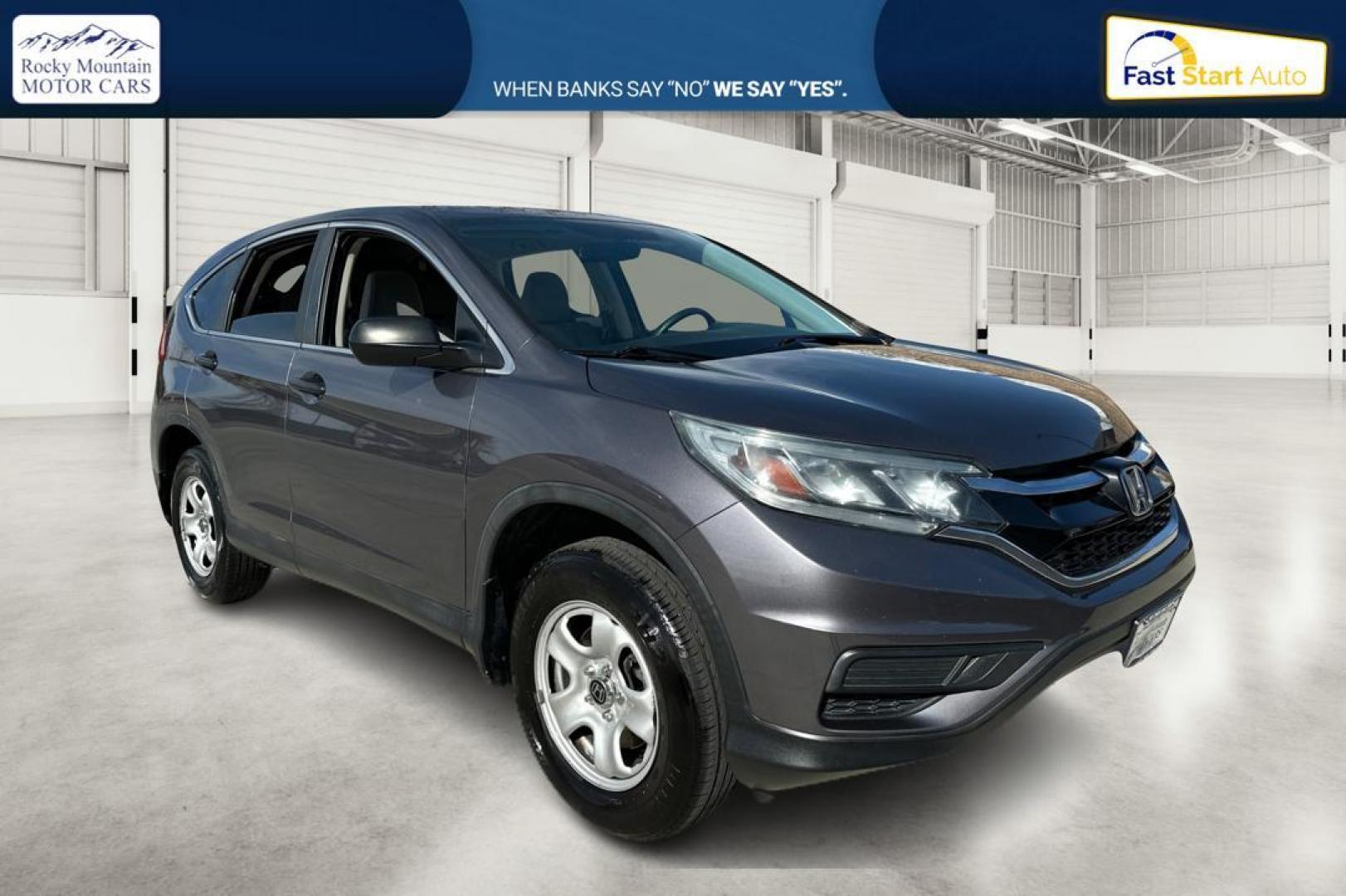 2015 Gray Honda CR-V LX 4WD (5J6RM4H30FL) with an 2.4L L4 DOHC 16V engine, Continuously Variable Transmission transmission, located at 7755 State Street, Midvale, UT, 84047, (801) 753-9063, 40.610329, -111.892159 - Photo#0