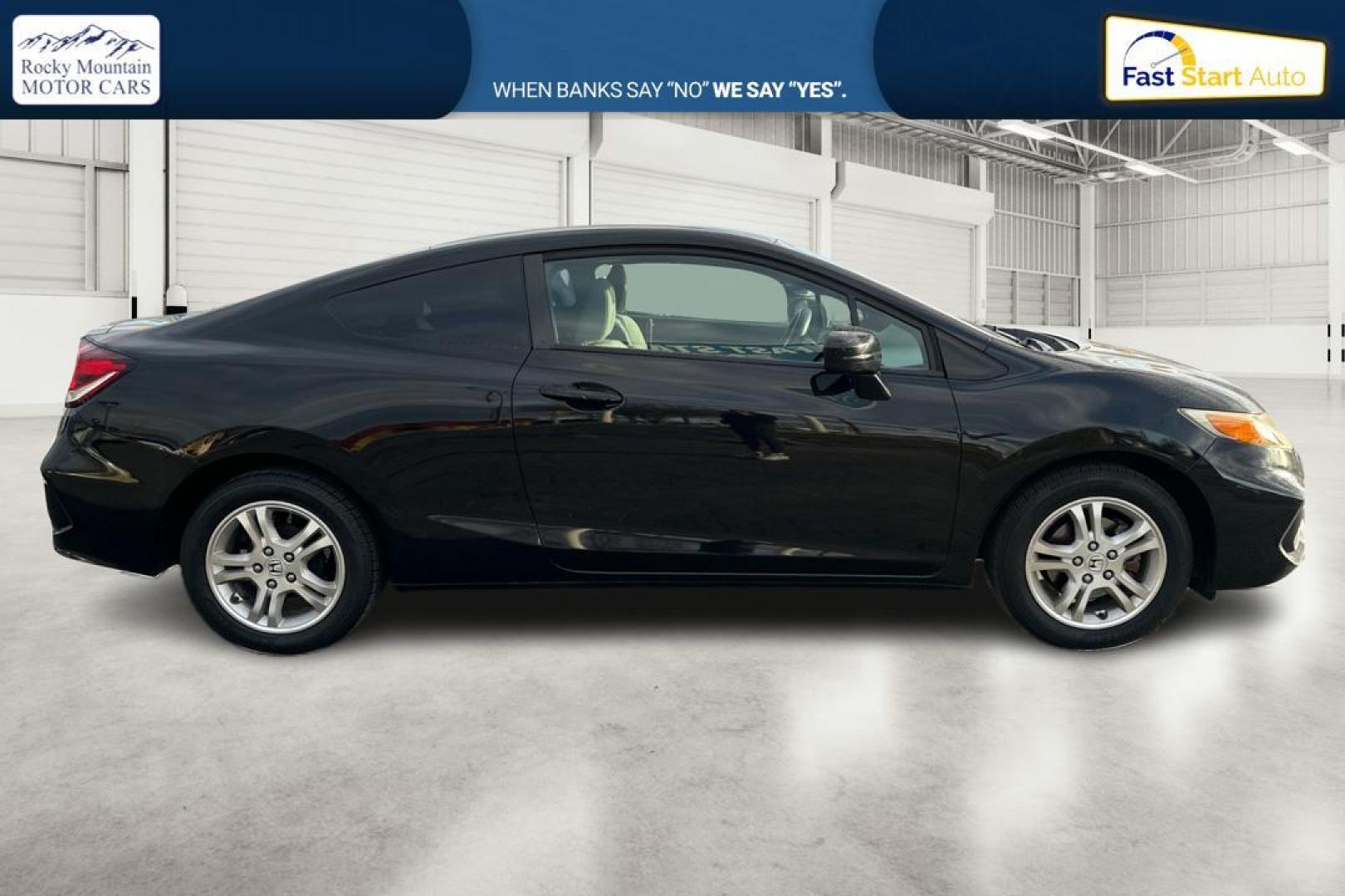 2015 Black Honda Civic LX Coupe CVT (2HGFG3B57FH) with an 2.3L L4 SOHC 16V engine, Continuously Variable Transmission transmission, located at 767 S State Road, Pleasant Grove, UT, 84062, (801) 785-1058, 40.354839, -111.736687 - Photo#1