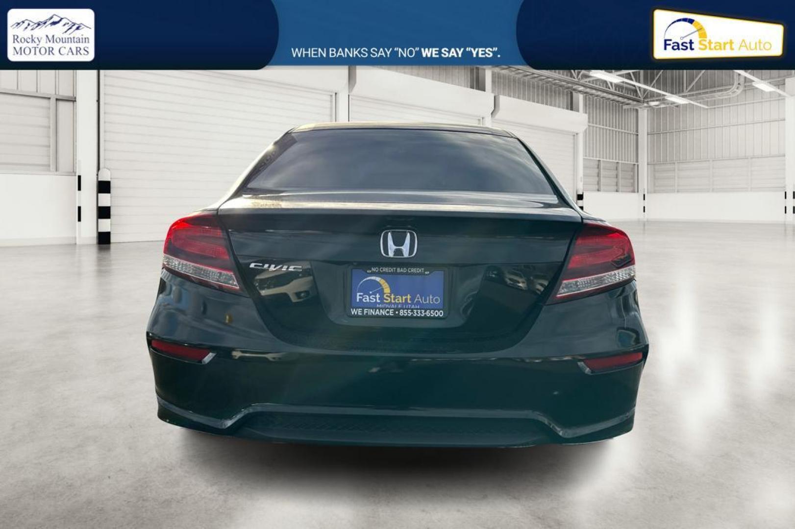 2015 Black Honda Civic LX Coupe CVT (2HGFG3B57FH) with an 2.3L L4 SOHC 16V engine, Continuously Variable Transmission transmission, located at 767 S State Road, Pleasant Grove, UT, 84062, (801) 785-1058, 40.354839, -111.736687 - Photo#4