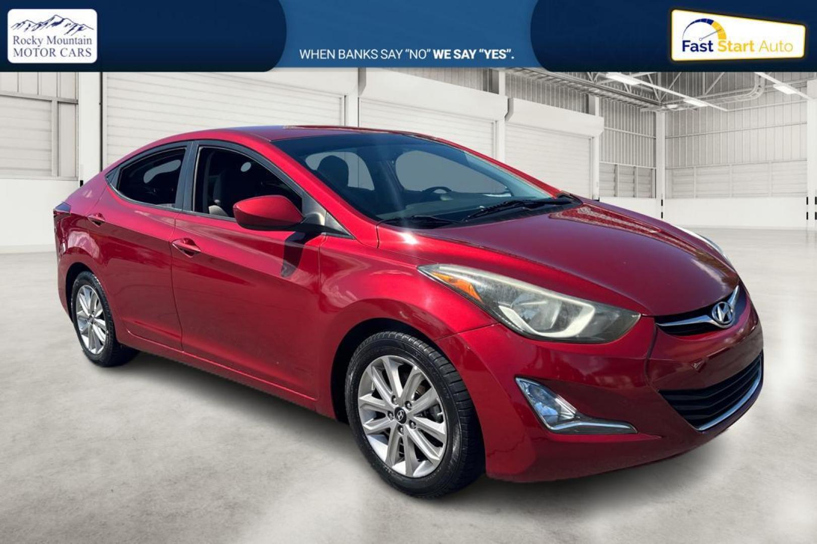 2015 Red Hyundai Elantra Limited (5NPDH4AE5FH) with an 1.8L L4 DOHC 16V engine, 6-Speed Automatic transmission, located at 767 S State Road, Pleasant Grove, UT, 84062, (801) 785-1058, 40.354839, -111.736687 - Photo#0