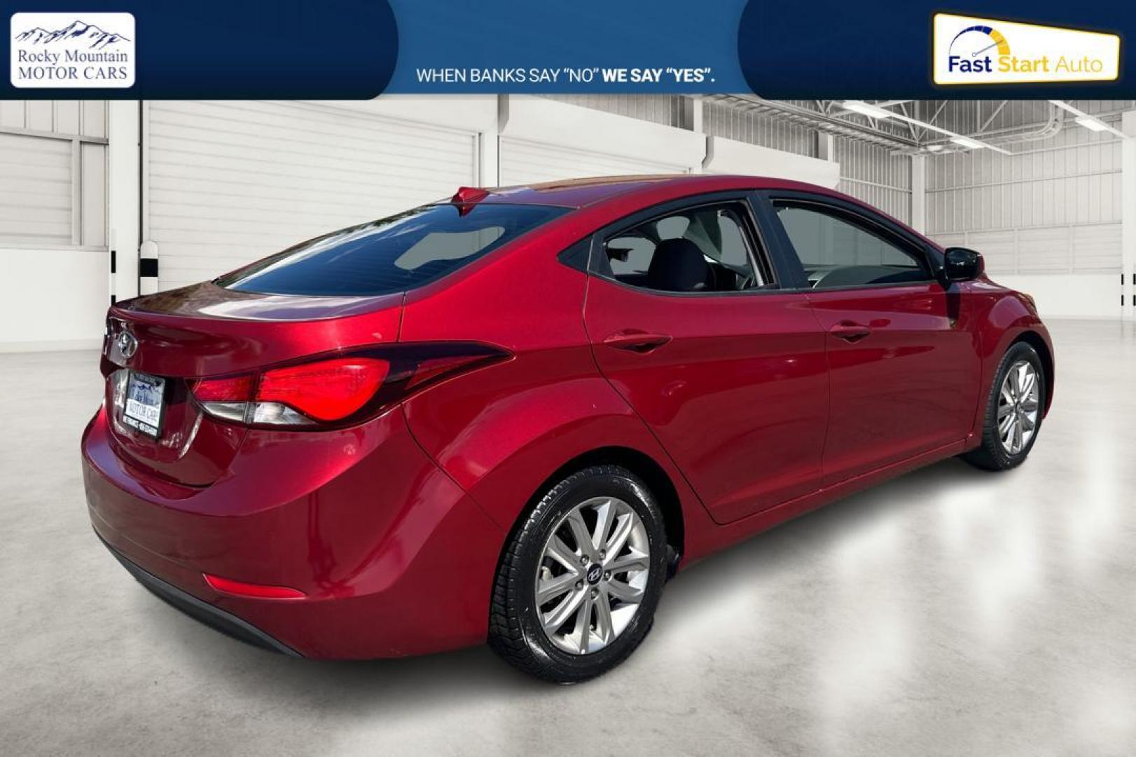 2015 Red Hyundai Elantra Limited (5NPDH4AE5FH) with an 1.8L L4 DOHC 16V engine, 6-Speed Automatic transmission, located at 767 S State Road, Pleasant Grove, UT, 84062, (801) 785-1058, 40.354839, -111.736687 - Photo#2