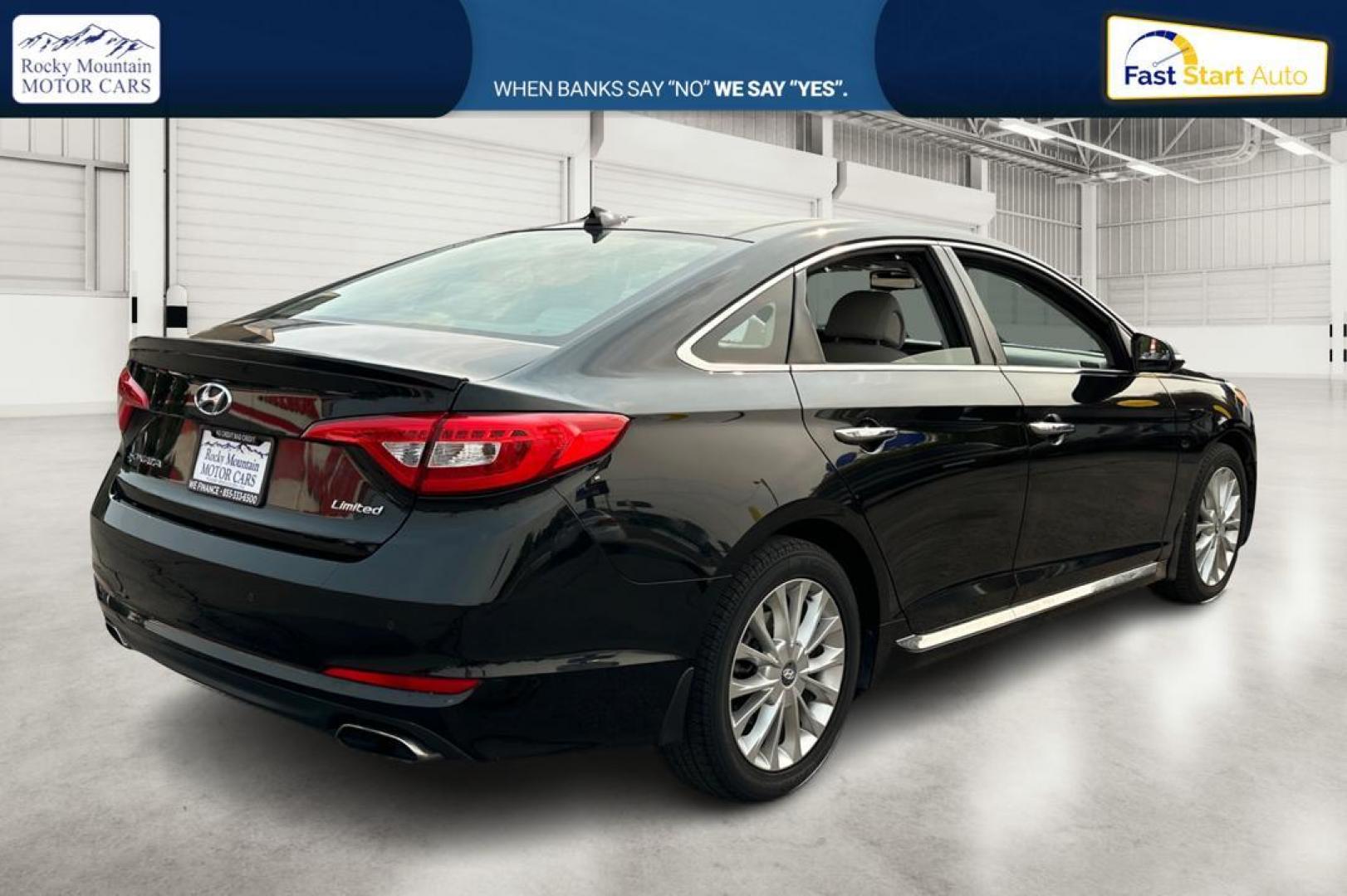 2015 Black Hyundai Sonata Sport (5NPE34AF4FH) with an 2.4L L4 DOHC 16V engine, 6-Speed Automatic transmission, located at 767 S State Road, Pleasant Grove, UT, 84062, (801) 785-1058, 40.354839, -111.736687 - Photo#2