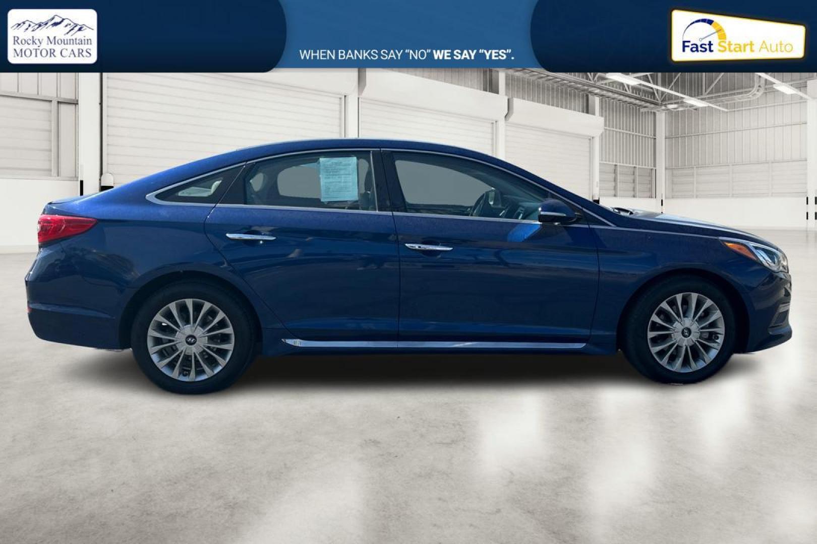 2015 Blue Hyundai Sonata Sport (5NPE34AF0FH) with an 2.4L L4 DOHC 16V engine, 6-Speed Automatic transmission, located at 7755 State Street, Midvale, UT, 84047, (801) 753-9063, 40.610329, -111.892159 - Photo#1