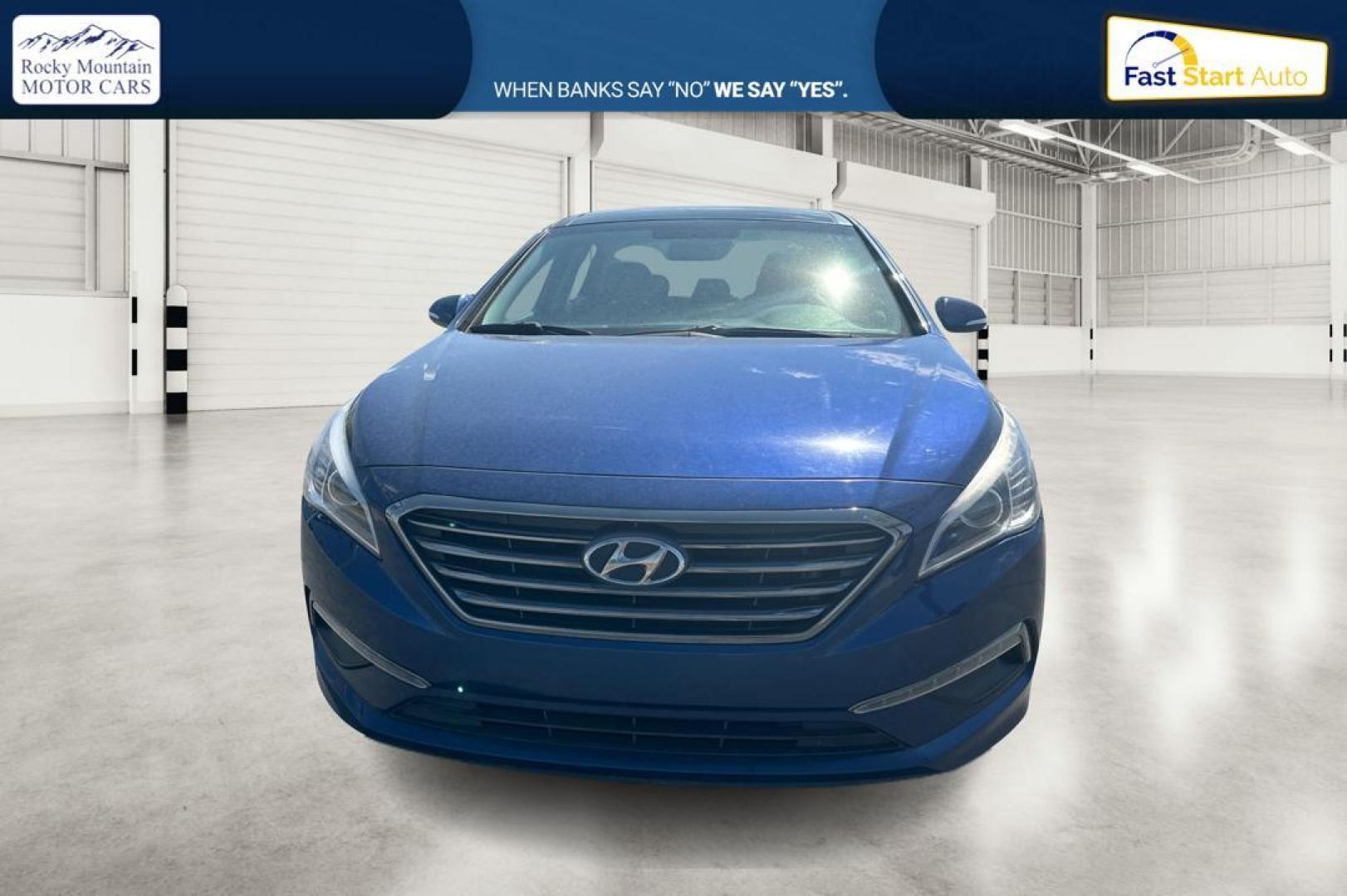 2015 Blue Hyundai Sonata Sport (5NPE34AF0FH) with an 2.4L L4 DOHC 16V engine, 6-Speed Automatic transmission, located at 7755 State Street, Midvale, UT, 84047, (801) 753-9063, 40.610329, -111.892159 - Photo#7