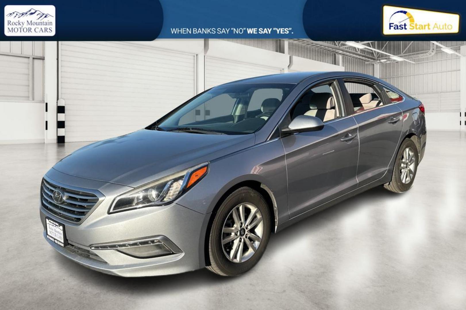 2015 Gray Hyundai Sonata ECO (5NPE24AF6FH) with an 1.6L L4 DOHC 16V engine, 7-Speed Automatic transmission, located at 767 S State Road, Pleasant Grove, UT, 84062, (801) 785-1058, 40.354839, -111.736687 - Photo#8