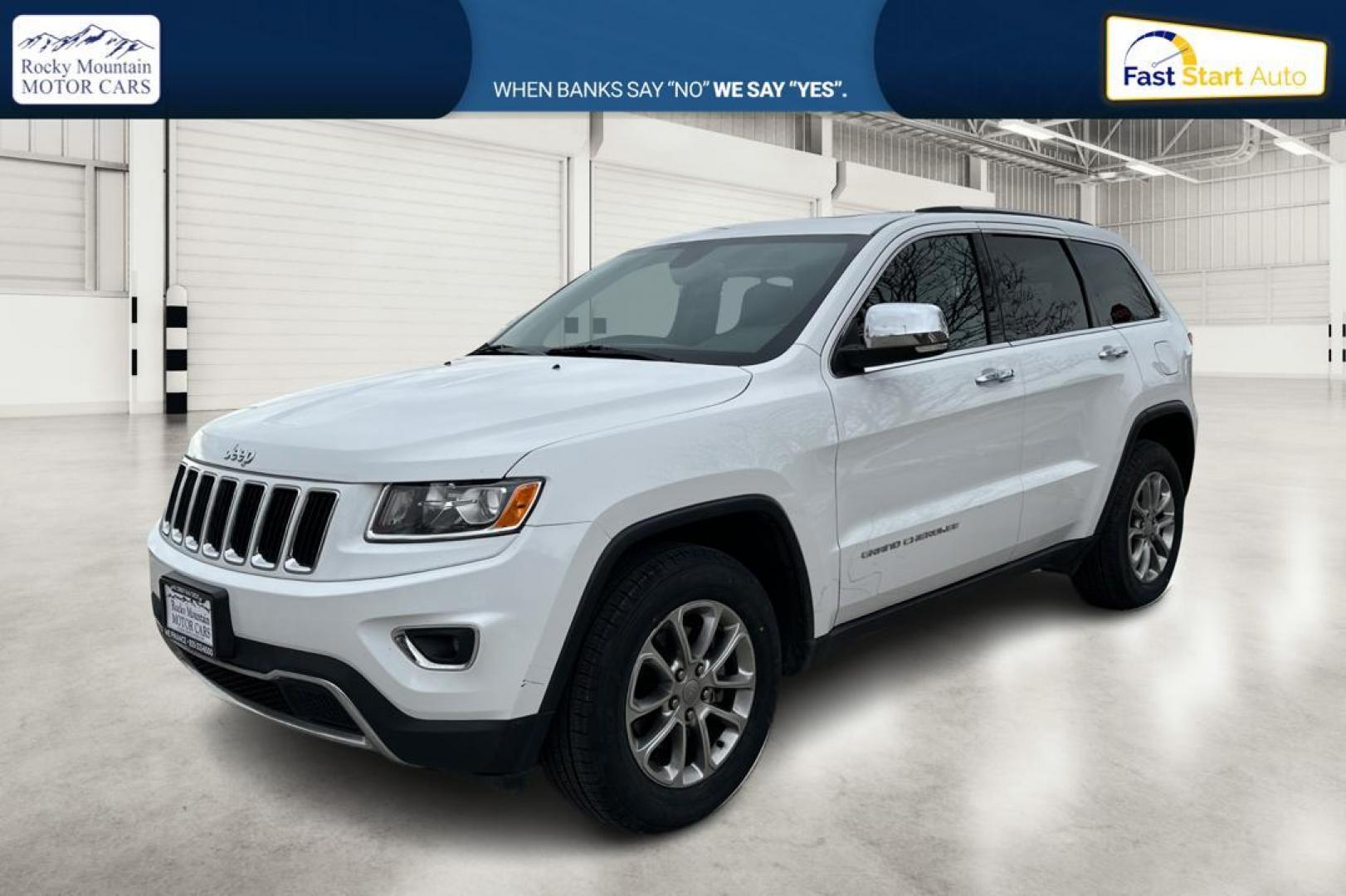 2015 White Jeep Grand Cherokee Limited 2WD (1C4RJEBG2FC) with an 3.6L V6 DOHC 24V engine, 8-Speed Automatic transmission, located at 767 S State Road, Pleasant Grove, UT, 84062, (801) 785-1058, 40.354839, -111.736687 - Photo#8