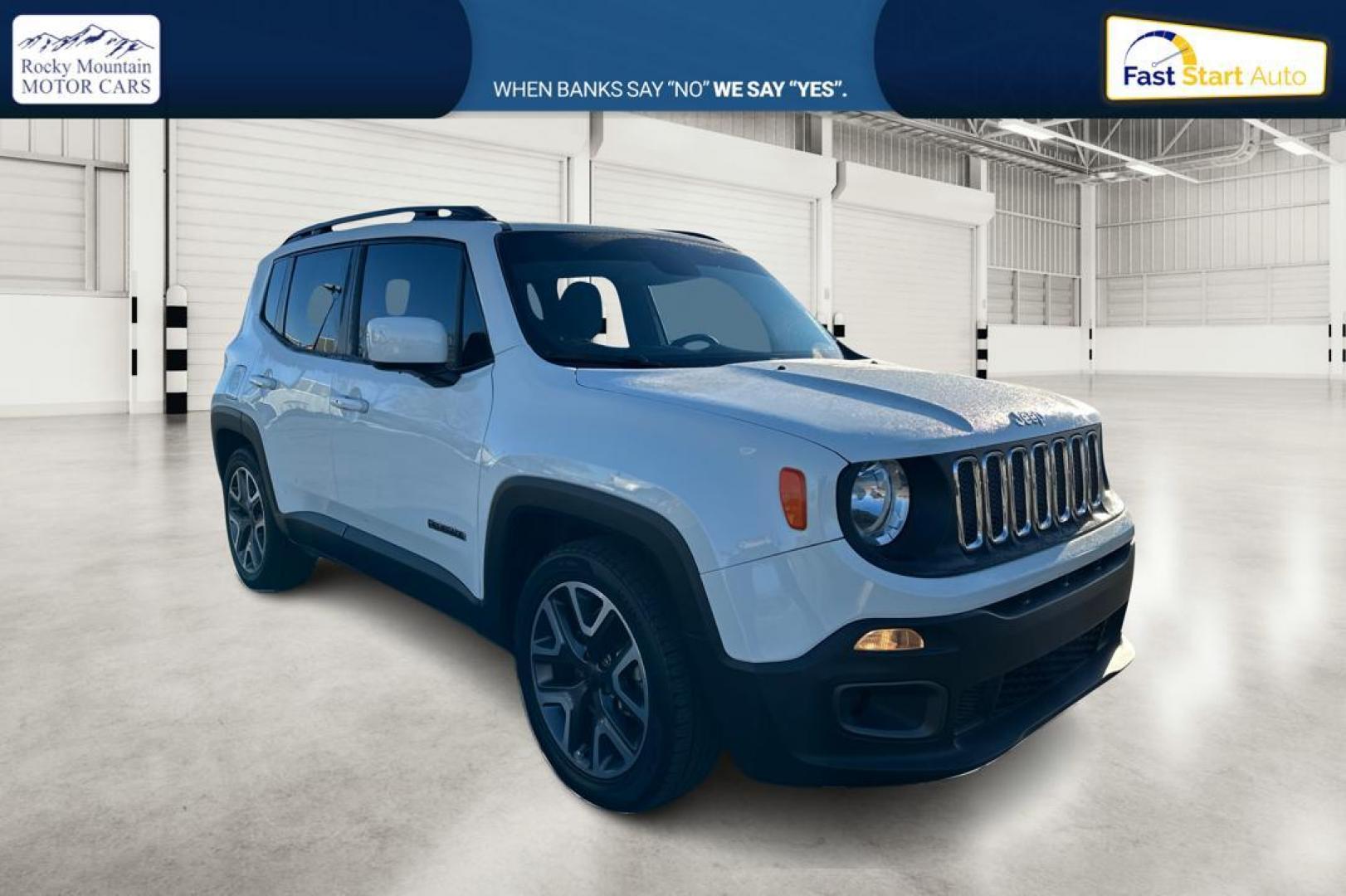 2015 White Jeep Renegade Latitude FWD (ZACCJABTXFP) with an 2.4L L4 engine, 6-Speed Manual transmission, located at 7755 State Street, Midvale, UT, 84047, (801) 753-9063, 40.610329, -111.892159 - Photo#0