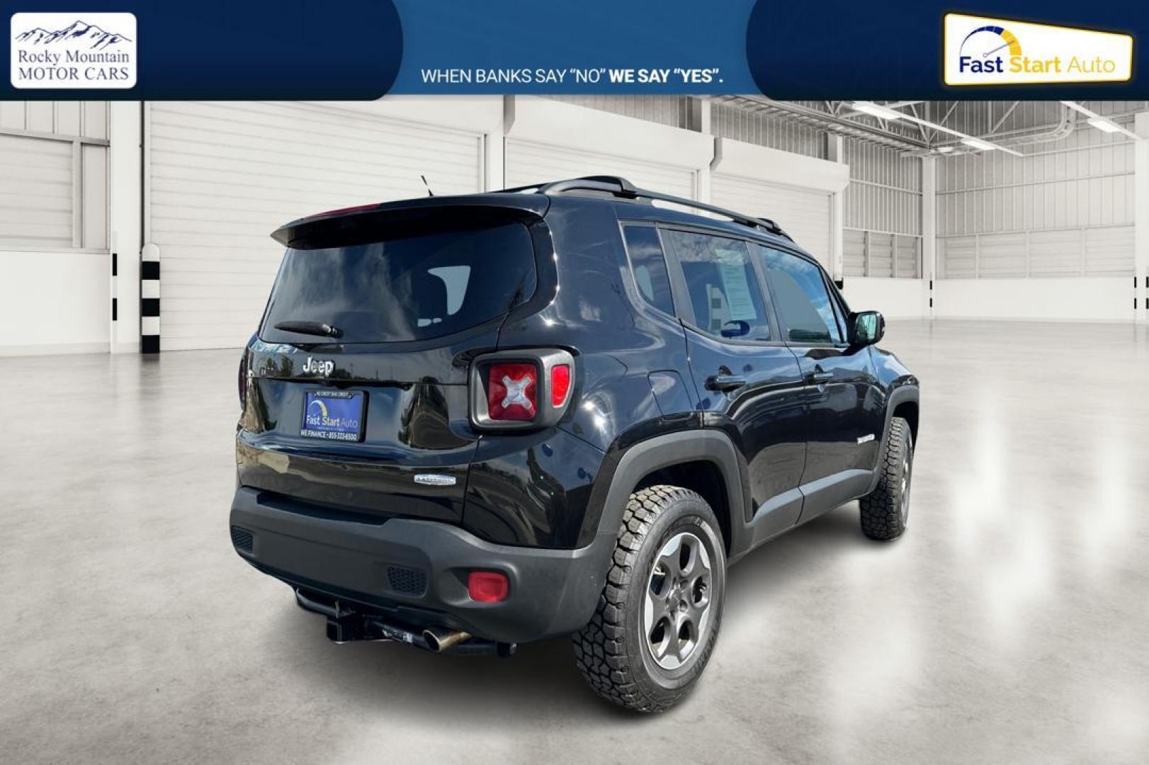 2015 Black Jeep Renegade Latitude FWD (ZACCJABH8FP) with an 1.4L L4 DOHC 16V TURBO engine, 6M transmission, located at 7755 State Street, Midvale, UT, 84047, (801) 753-9063, 40.610329, -111.892159 - Photo#2