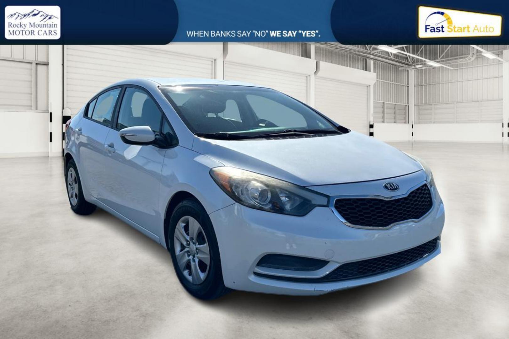 2015 White Kia Forte EX (KNAFX4A61F5) with an 1.8L L4 DOHC 16V engine, 6-Speed Automatic transmission, located at 767 S State Road, Pleasant Grove, UT, 84062, (801) 785-1058, 40.354839, -111.736687 - Photo#0