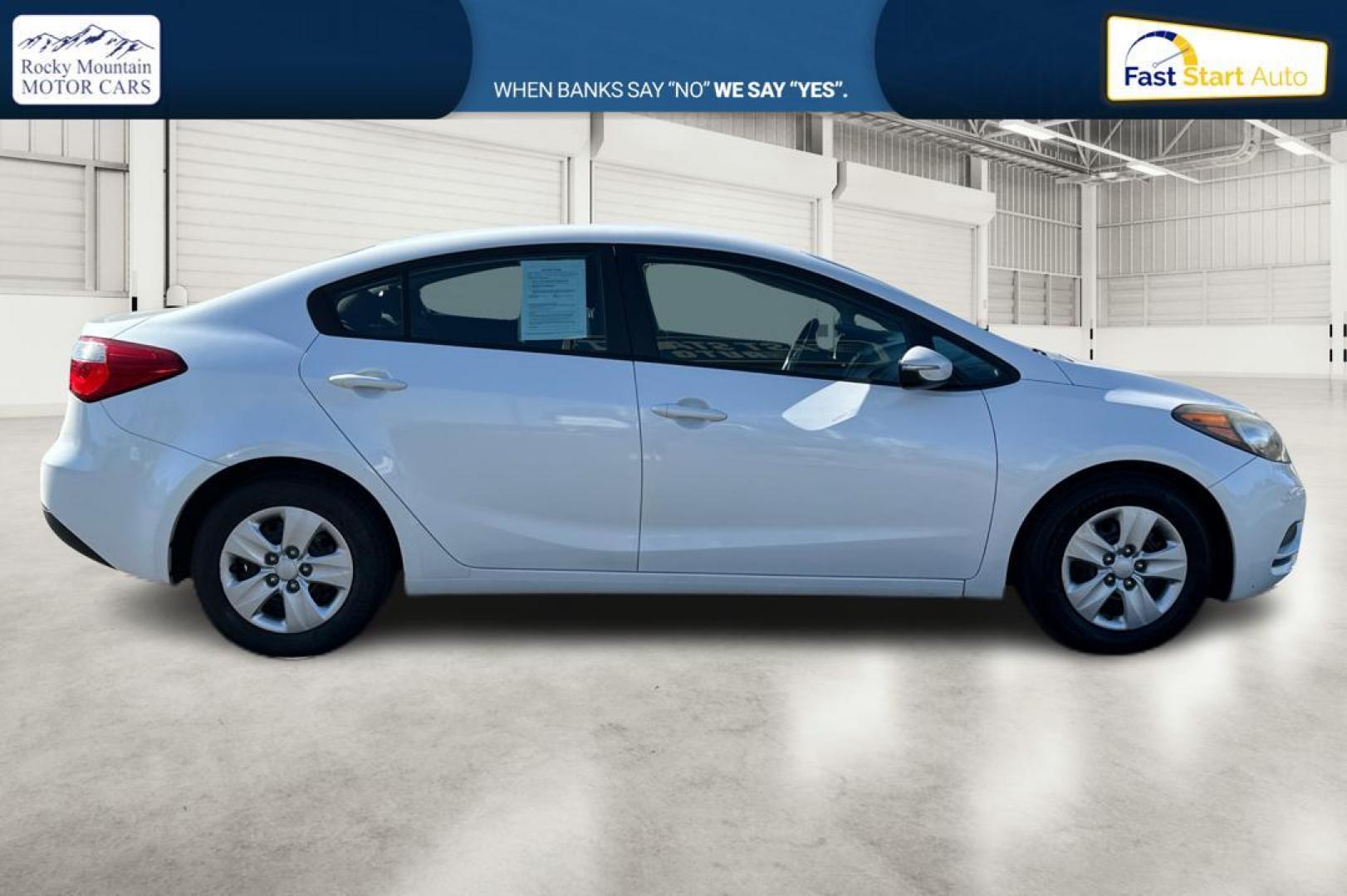 2015 White Kia Forte EX (KNAFX4A61F5) with an 1.8L L4 DOHC 16V engine, 6-Speed Automatic transmission, located at 767 S State Road, Pleasant Grove, UT, 84062, (801) 785-1058, 40.354839, -111.736687 - Photo#1